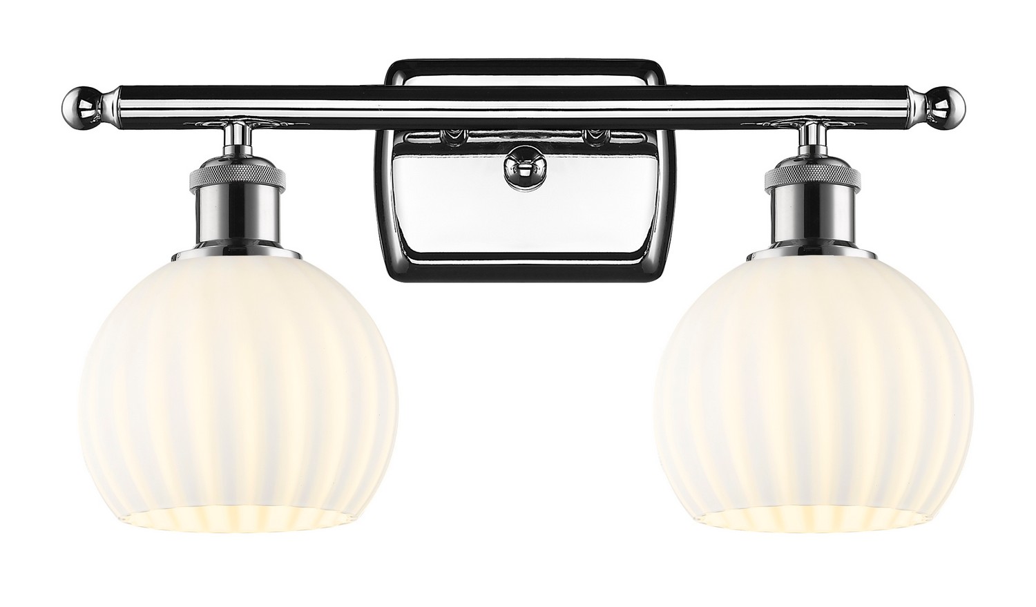 Two Light Bath Vanity by Innovations - Ballston Collection, Polished Chrome Finish - 516-2W-PC-G1217-6WV