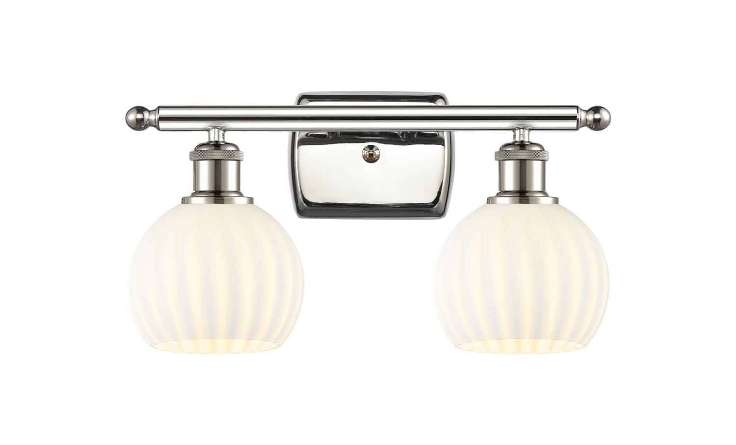 Two Light Bath Vanity by Innovations - Ballston Collection, Polished Nickel Finish - 516-2W-PN-G1217-6WV