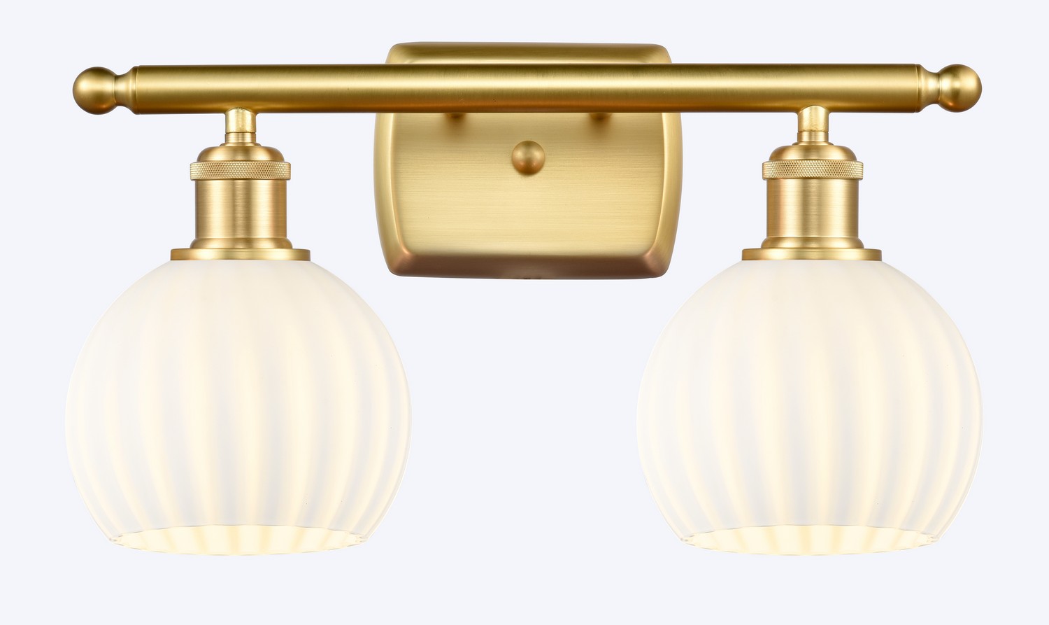 Two Light Bath Vanity by Innovations - Ballston Collection, Satin Gold Finish - 516-2W-SG-G1217-6WV
