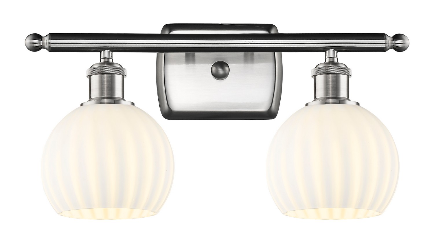 Two Light Bath Vanity by Innovations - Ballston Collection, Brushed Satin Nickel Finish - 516-2W-SN-G1217-6WV