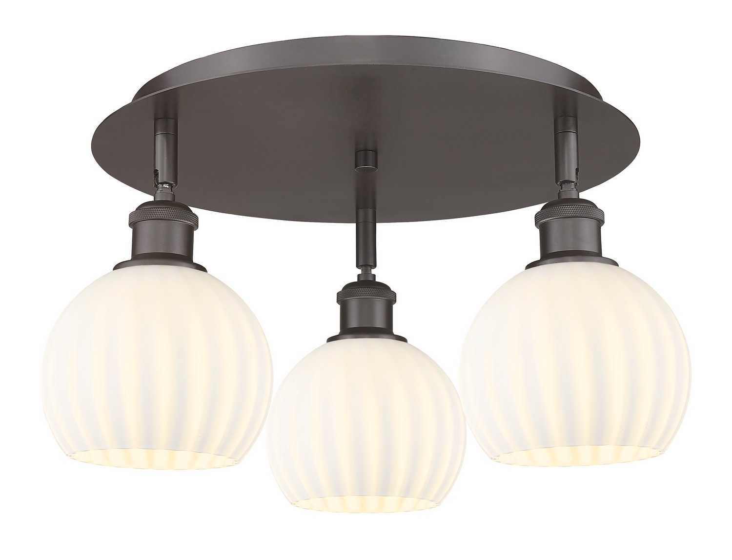 Three Light Semi-Flush Mount by Innovations - Ballston Collection, Oil Rubbed Bronze Finish - 516-3C-OB-G1217-6WV