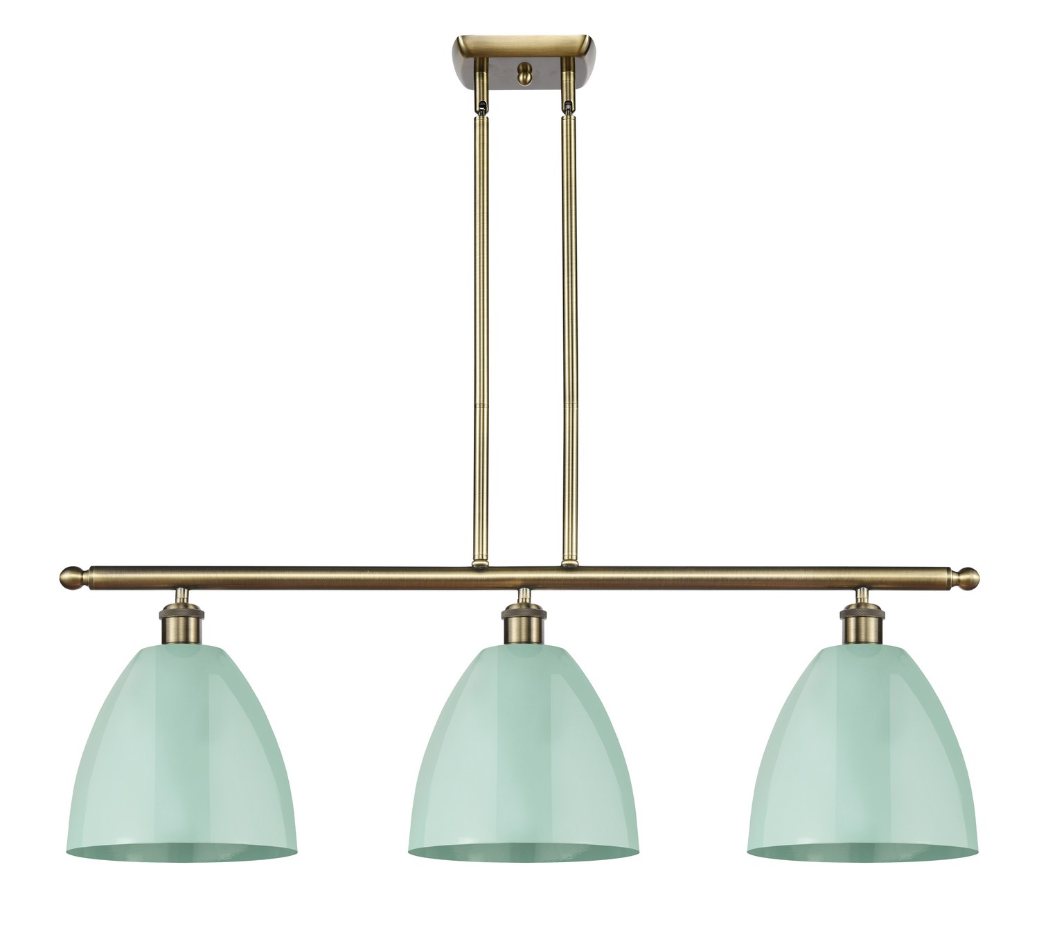 Three Light Island Pendant by Innovations - Ballston Collection, Antique Brass Finish - 516-3I-AB-MBD-9-SF