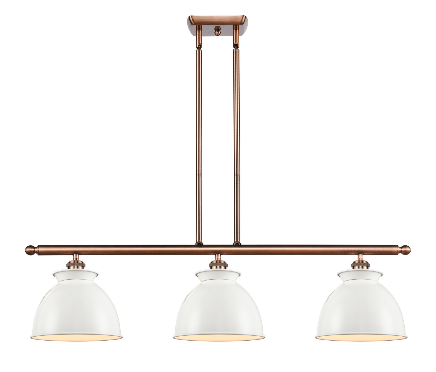 Three Light Island Pendant by Innovations - Ballston Collection, Antique Copper Finish - 516-3I-AC-M14-W