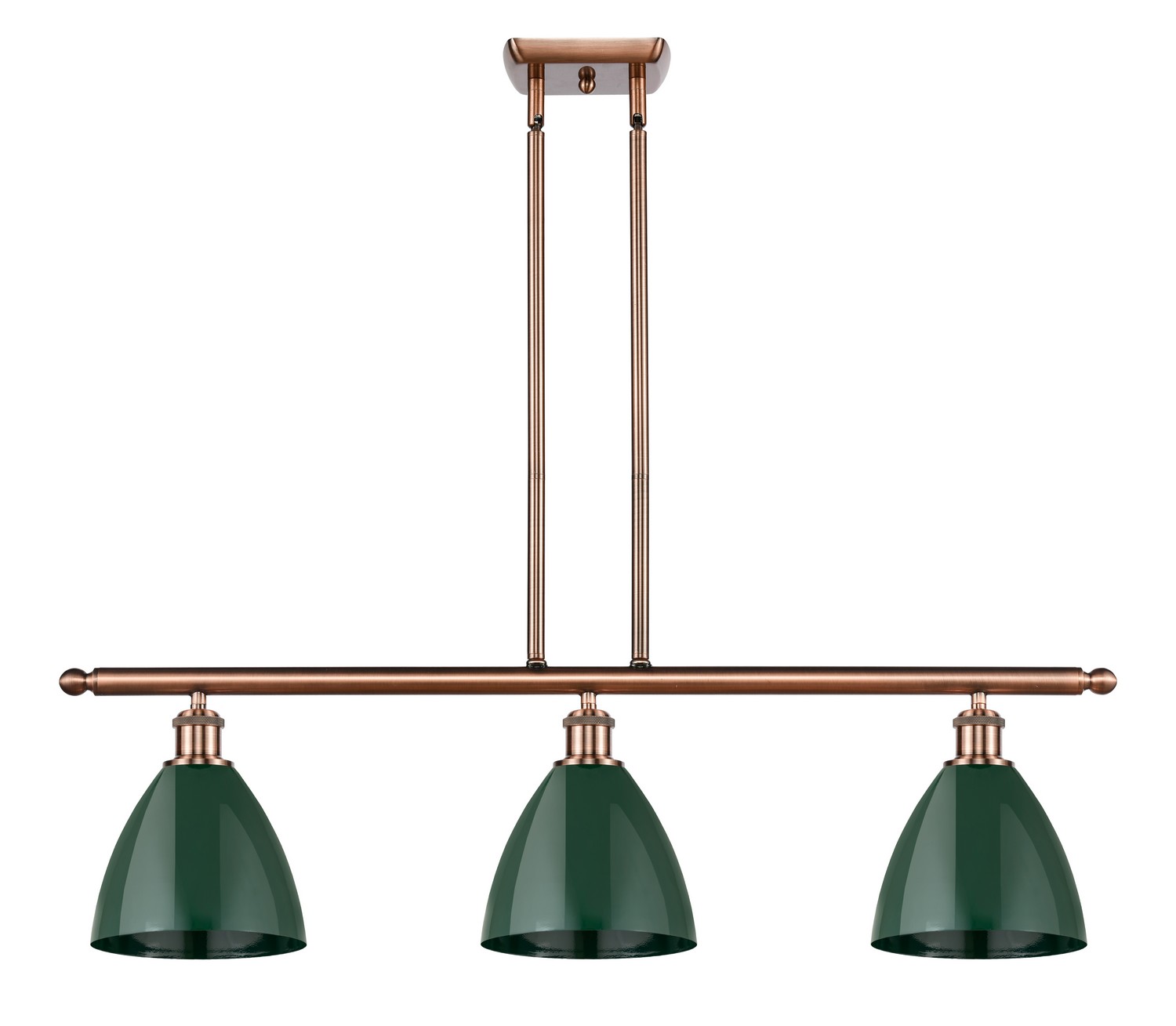 Three Light Island Pendant by Innovations - Ballston Collection, Antique Copper Finish - 516-3I-AC-MBD-75-GR