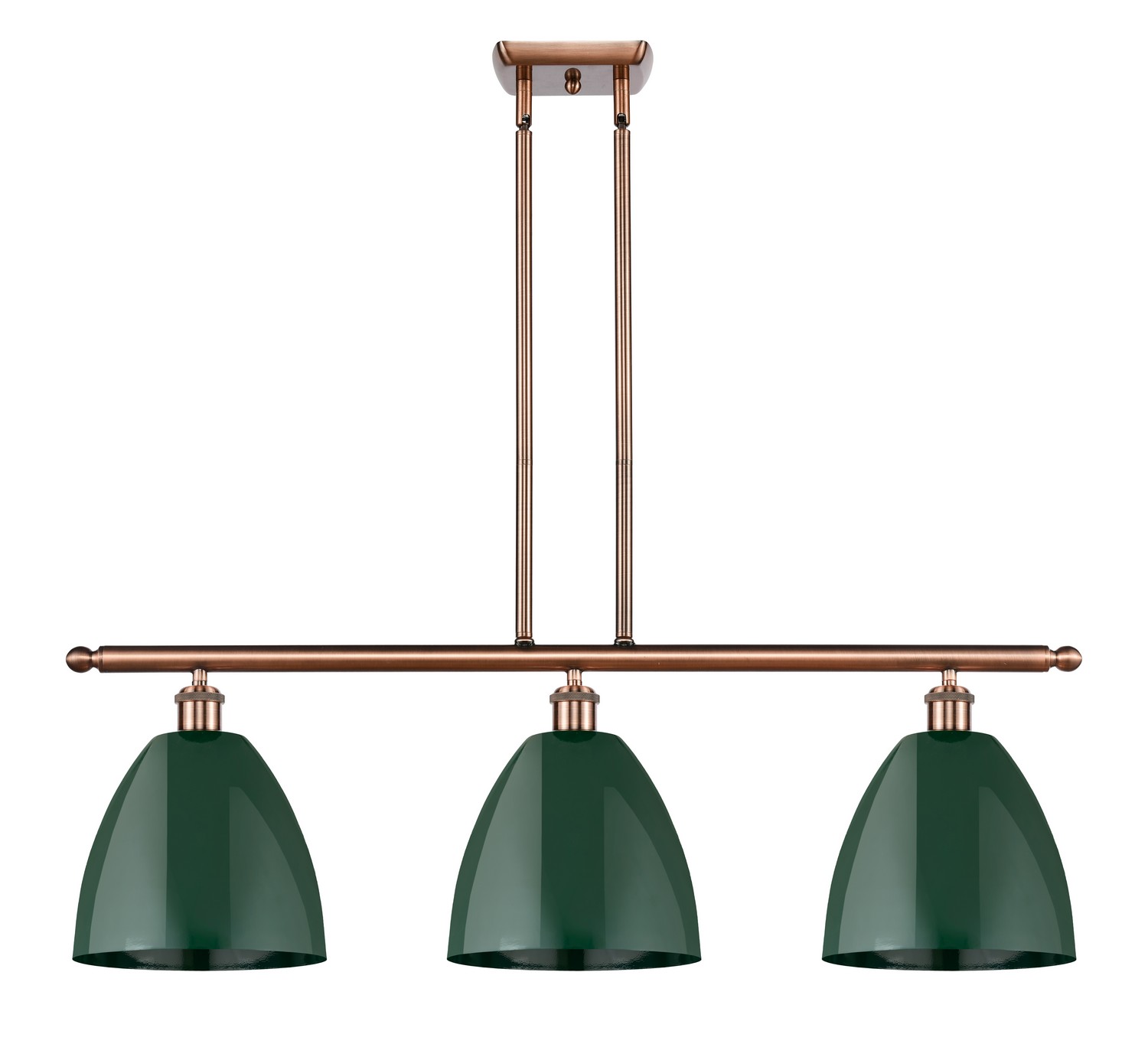 Three Light Island Pendant by Innovations - Ballston Collection, Antique Copper Finish - 516-3I-AC-MBD-9-GR
