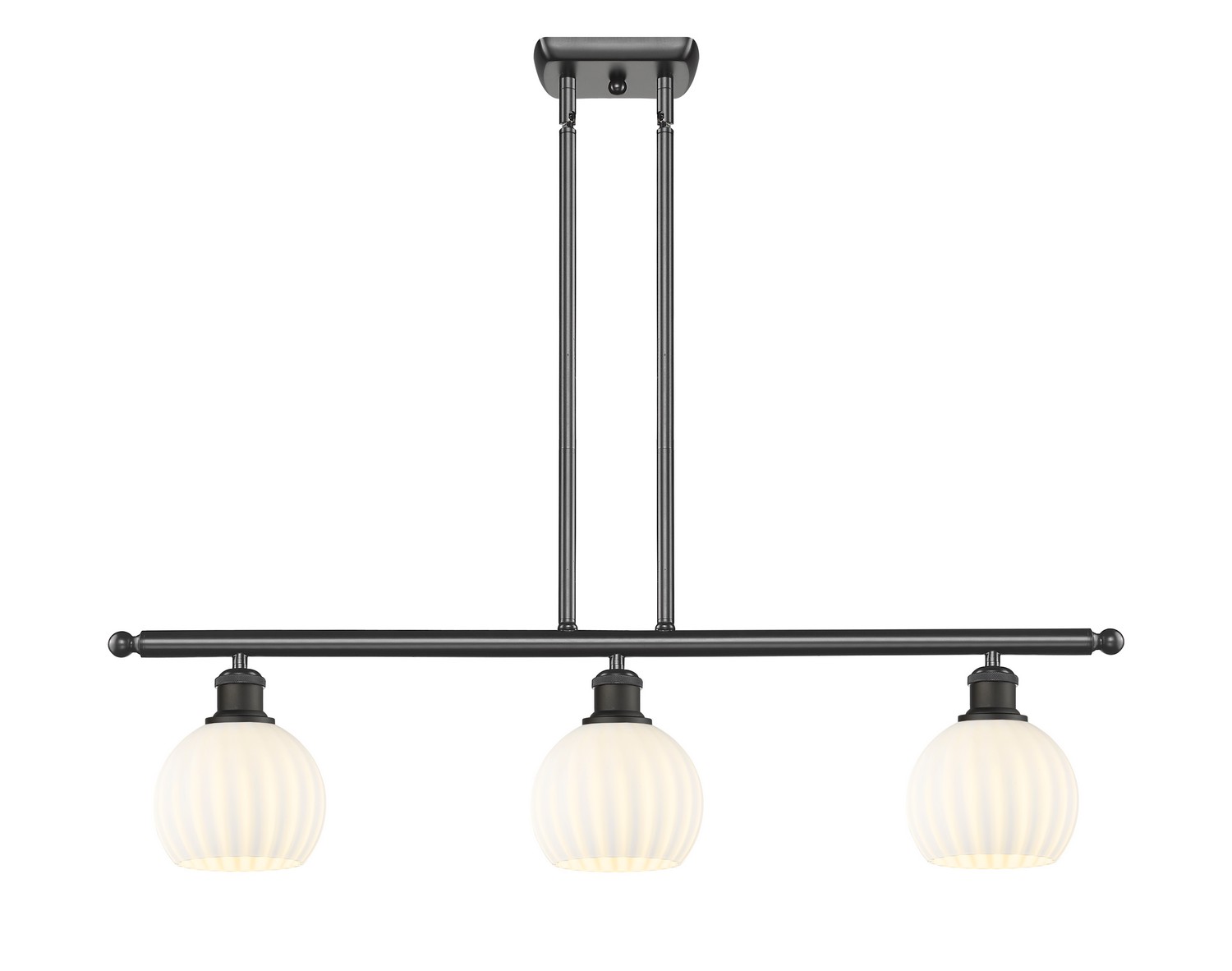 Three Light Island Pendant by Innovations - Ballston Collection, Oil Rubbed Bronze Finish - 516-3I-OB-G1217-6WV