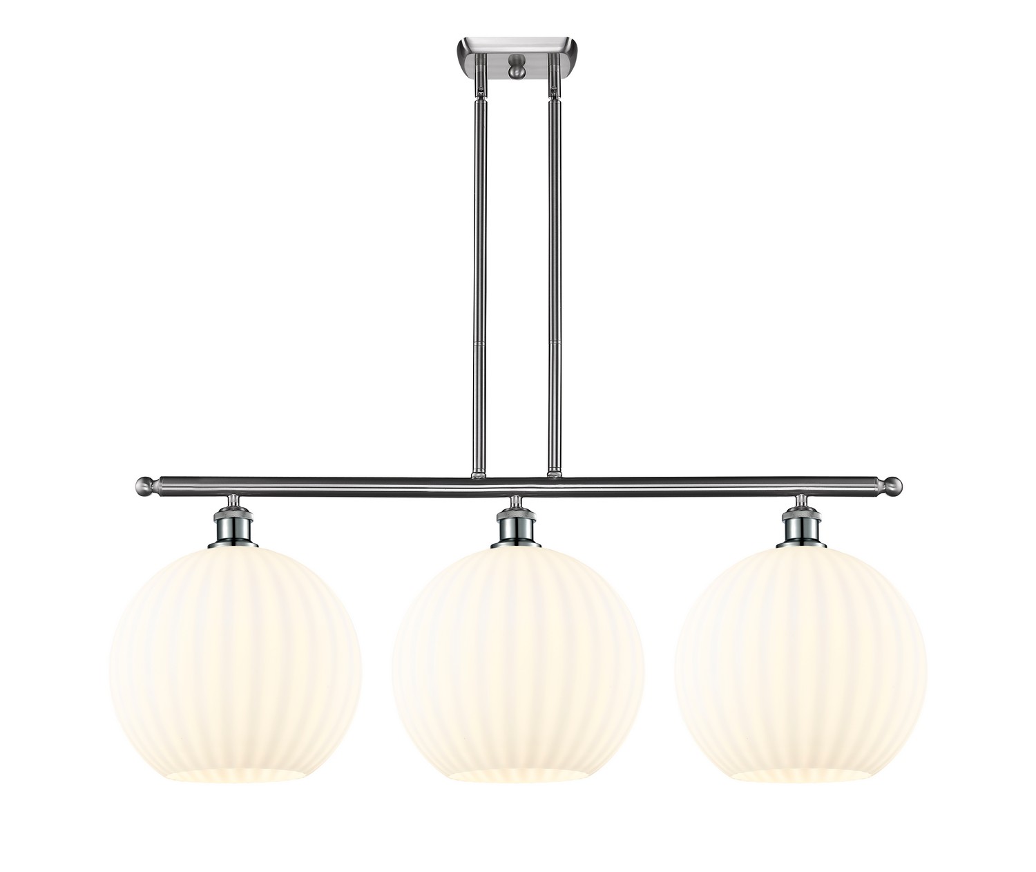 Three Light Island Pendant by Innovations - Ballston Collection, Brushed Satin Nickel Finish - 516-3I-SN-G1217-12WV