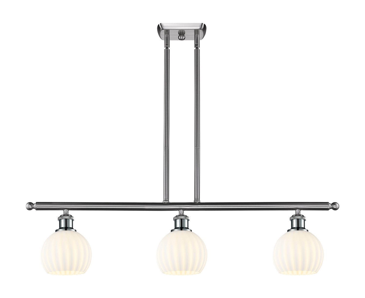 Three Light Island Pendant by Innovations - Ballston Collection, Brushed Satin Nickel Finish - 516-3I-SN-G1217-6WV