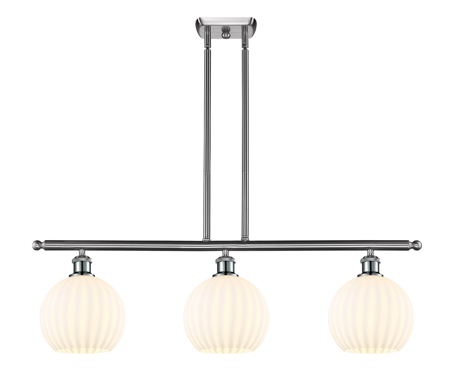 Three Light Island Pendant by Innovations - Ballston Collection, Brushed Satin Nickel Finish - 516-3I-SN-G1217-8WV