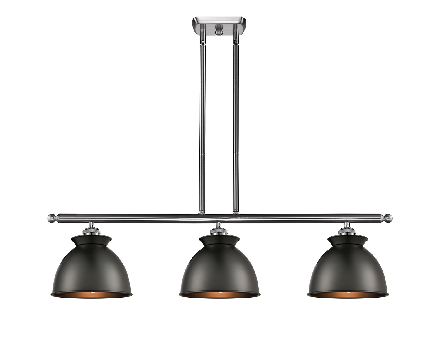 Three Light Island Pendant by Innovations - Ballston Collection, Brushed Satin Nickel Finish - 516-3I-SN-M14-BK