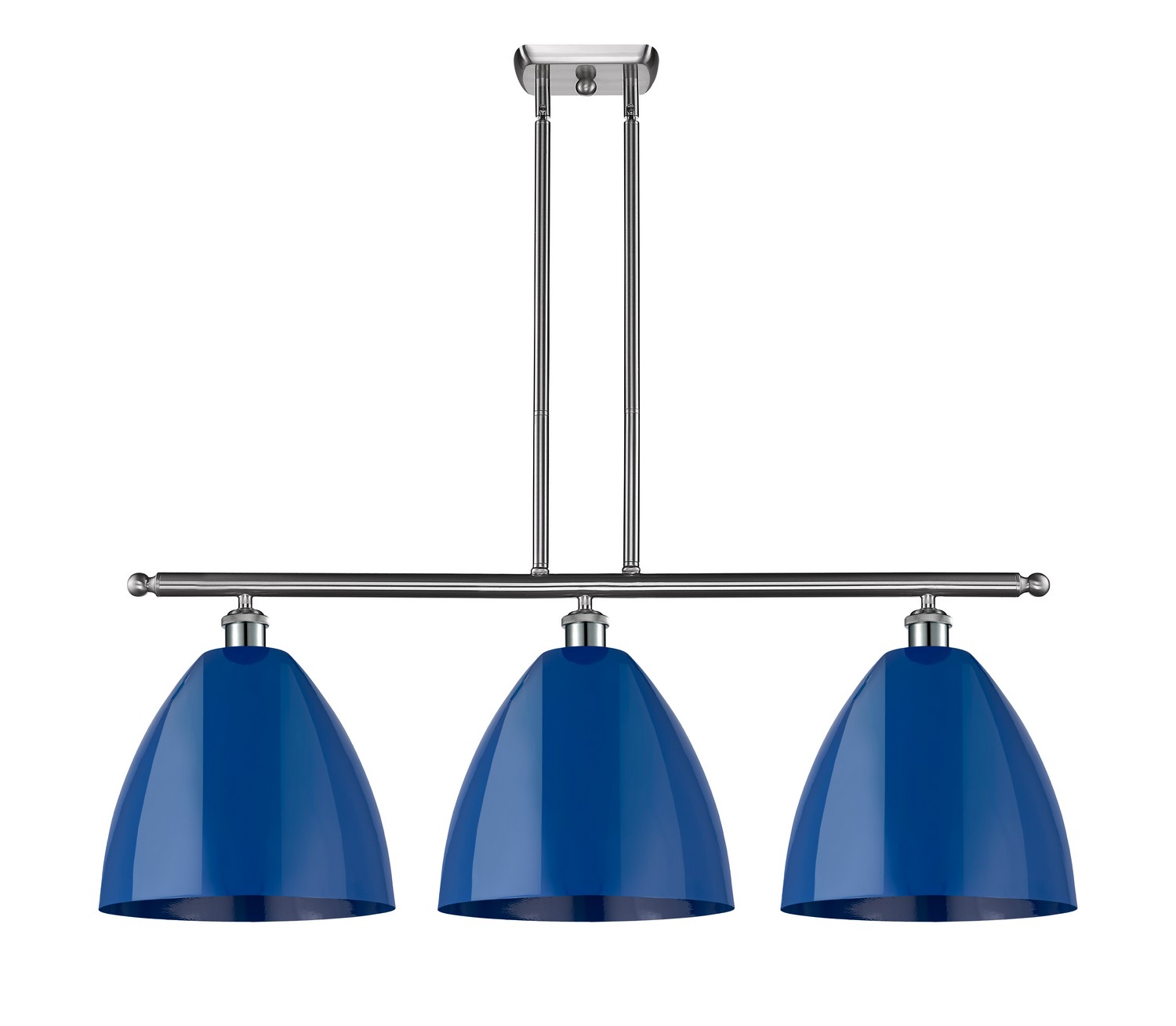 Three Light Island Pendant by Innovations - Ballston Collection, Brushed Satin Nickel Finish - 516-3I-SN-MBD-12-BL