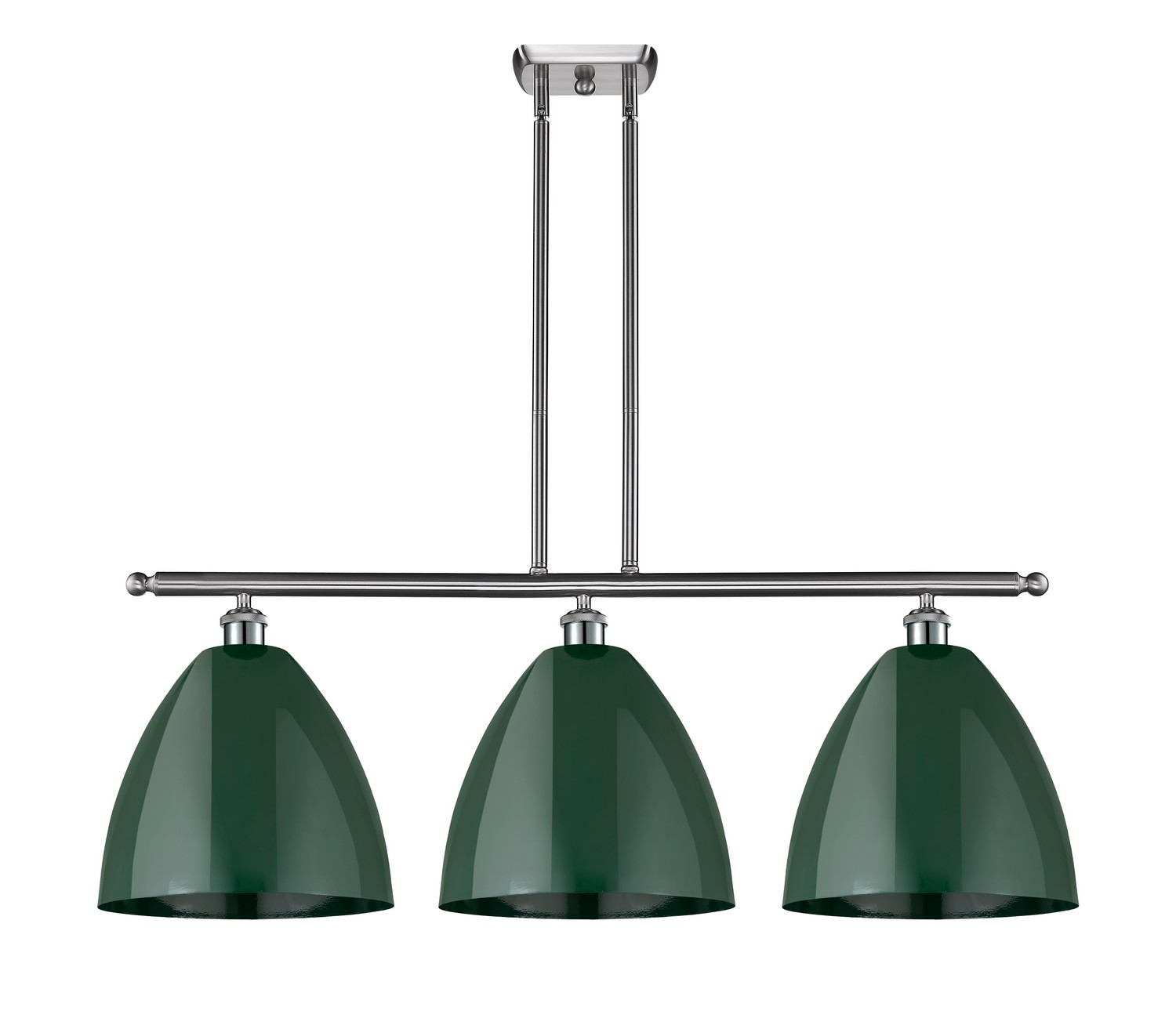 Three Light Island Pendant by Innovations - Ballston Collection, Brushed Satin Nickel Finish - 516-3I-SN-MBD-12-GR