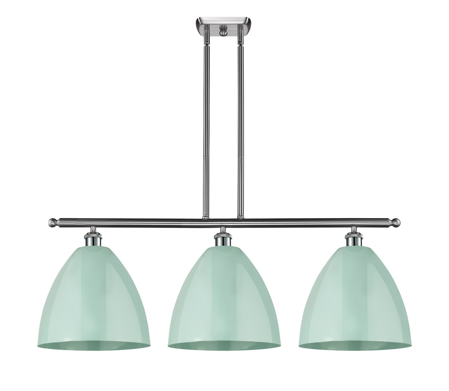 Three Light Island Pendant by Innovations - Ballston Collection, Brushed Satin Nickel Finish - 516-3I-SN-MBD-12-SF