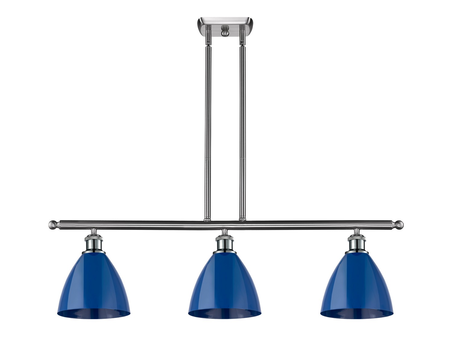 Three Light Island Pendant by Innovations - Ballston Collection, Brushed Satin Nickel Finish - 516-3I-SN-MBD-75-BL