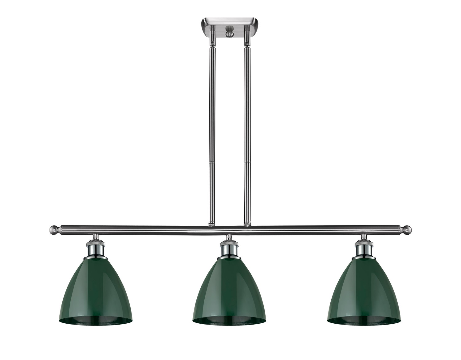 Three Light Island Pendant by Innovations - Ballston Collection, Brushed Satin Nickel Finish - 516-3I-SN-MBD-75-GR