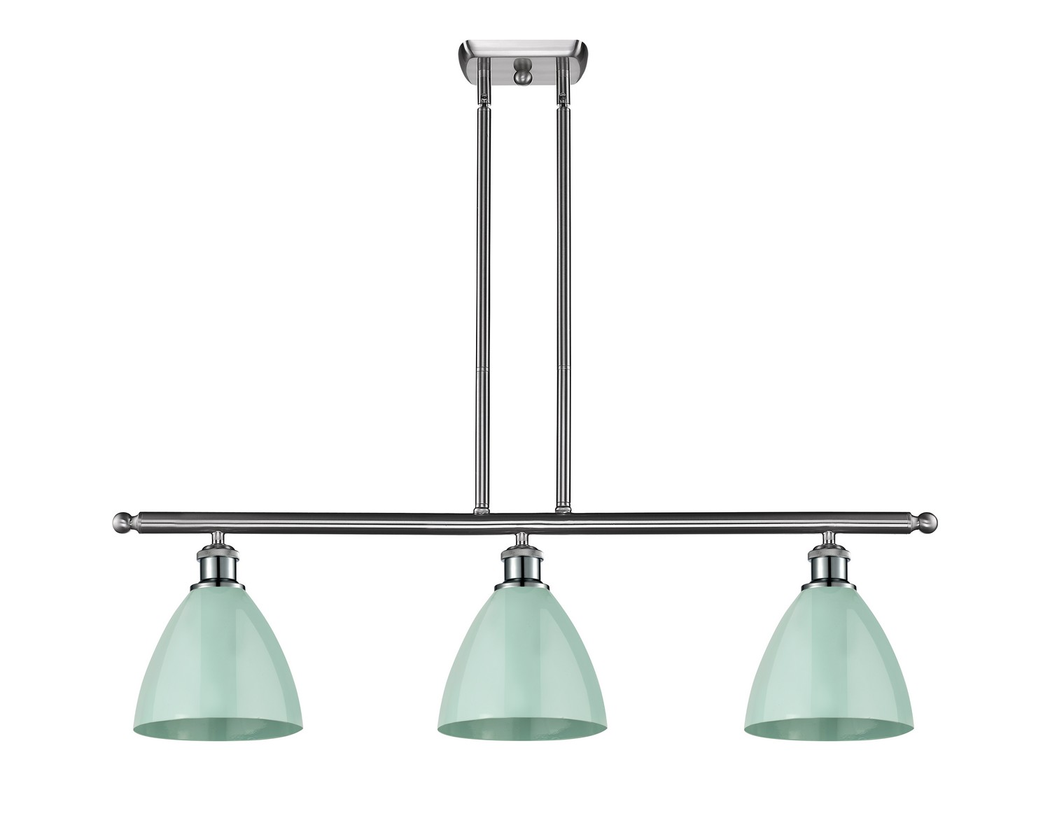 Three Light Island Pendant by Innovations - Ballston Collection, Brushed Satin Nickel Finish - 516-3I-SN-MBD-75-SF