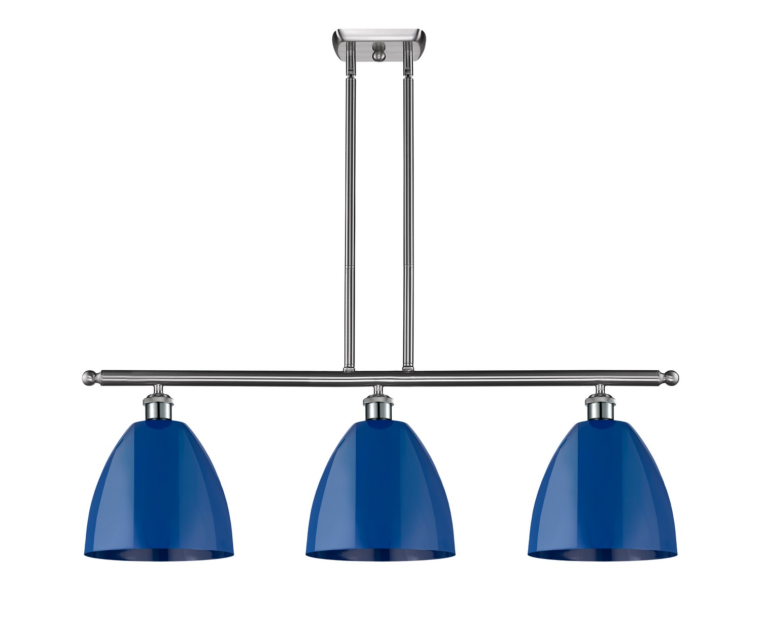 Three Light Island Pendant by Innovations - Ballston Collection, Brushed Satin Nickel Finish - 516-3I-SN-MBD-9-BL