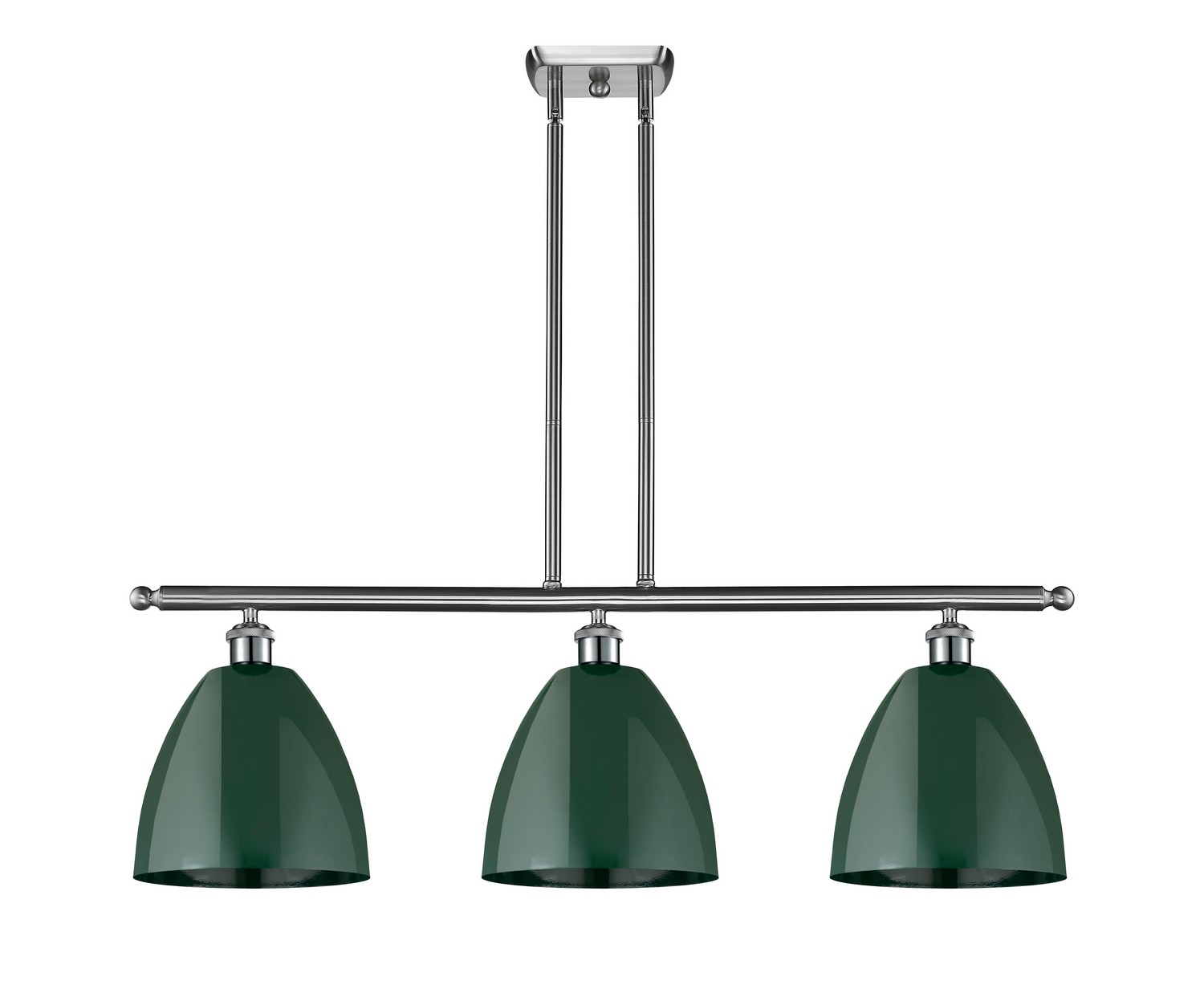 Three Light Island Pendant by Innovations - Ballston Collection, Brushed Satin Nickel Finish - 516-3I-SN-MBD-9-GR