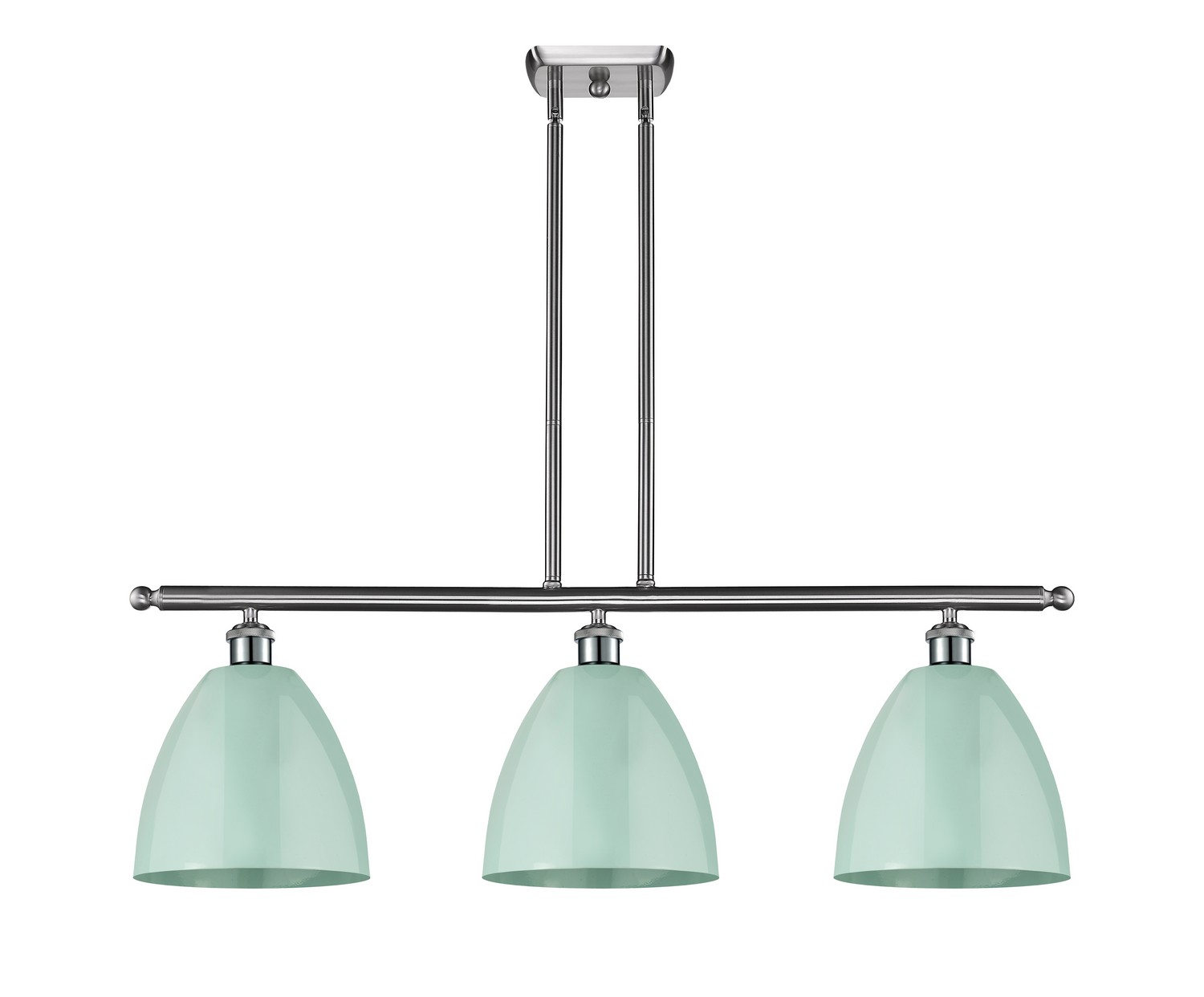 Three Light Island Pendant by Innovations - Ballston Collection, Brushed Satin Nickel Finish - 516-3I-SN-MBD-9-SF