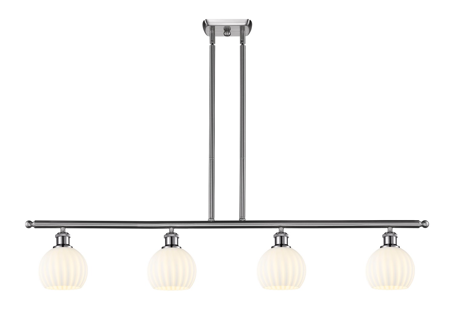 Four Light Island Pendant by Innovations - Ballston Collection, Brushed Satin Nickel Finish - 516-4I-SN-G1217-6WV
