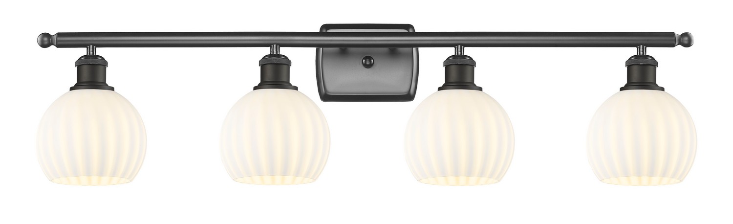 Four Light Bath Vanity by Innovations - Ballston Collection, Oil Rubbed Bronze Finish - 516-4W-OB-G1217-6WV