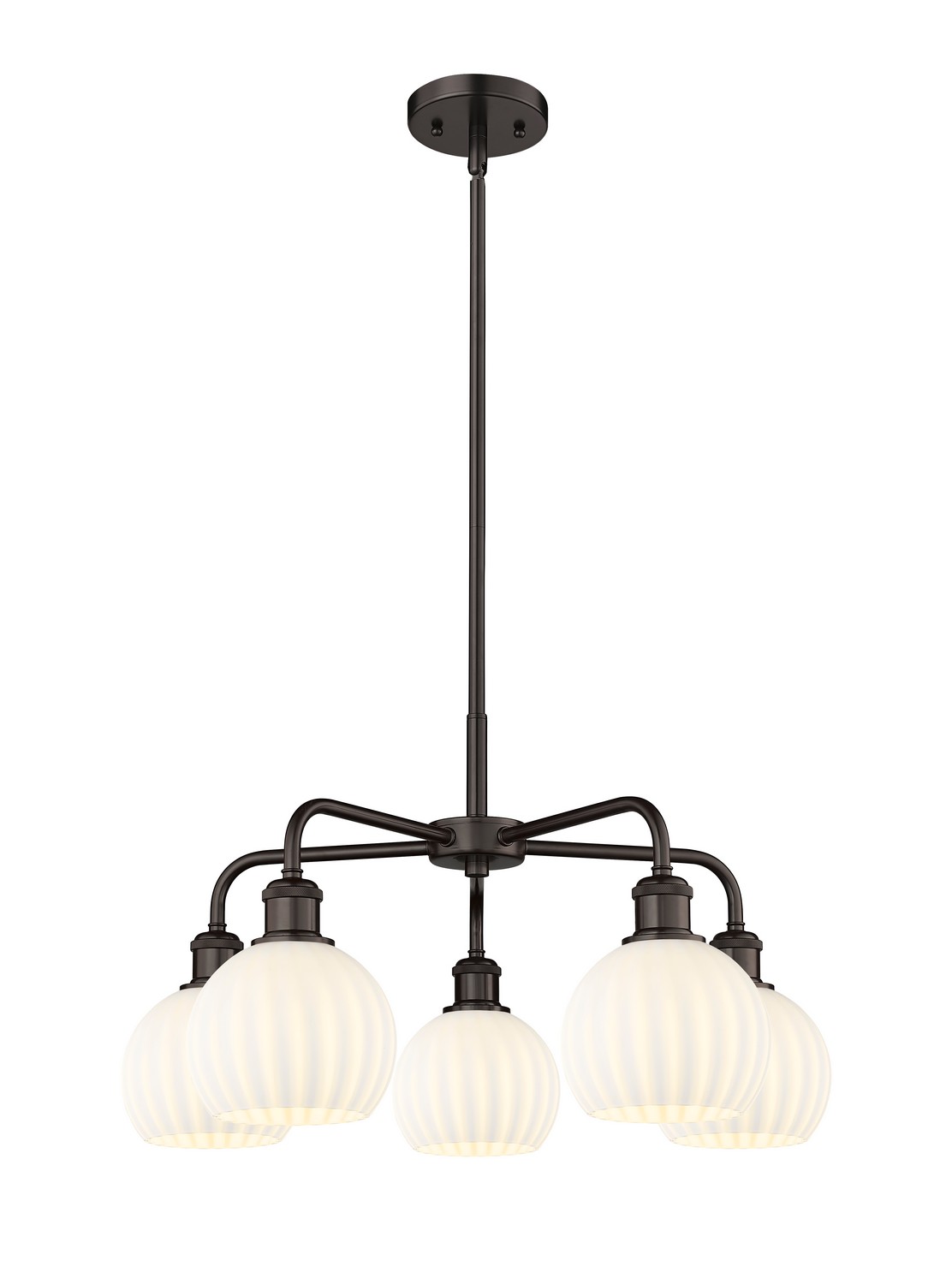Five Light Chandelier by Innovations - Ballston Collection, Oil Rubbed Bronze Finish - 516-5CR-OB-G1217-6WV