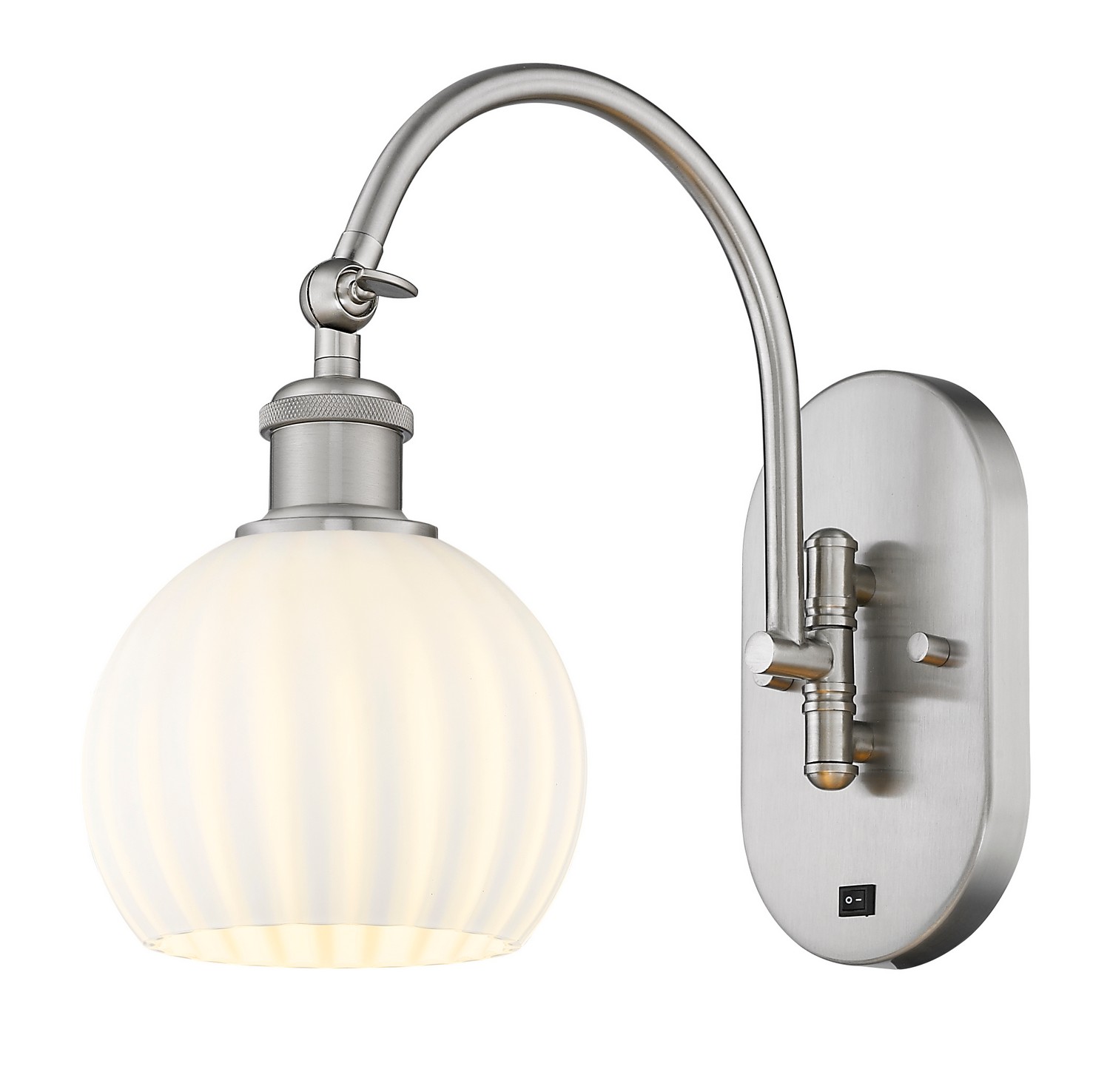 One Light Swing Arm by Innovations - Ballston Collection, Brushed Satin Nickel Finish - 518-1W-SN-G1217-6WV
