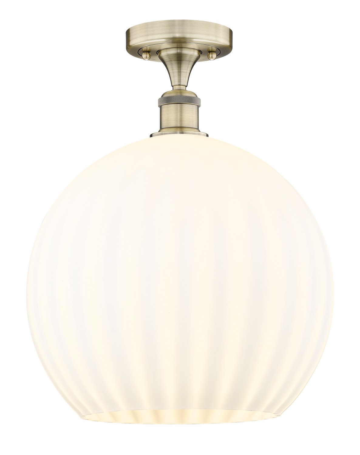 One Light Semi-Flush Mount by Innovations - Edison Collection, Antique Brass Finish - 616-1F-AB-G1217-14WV