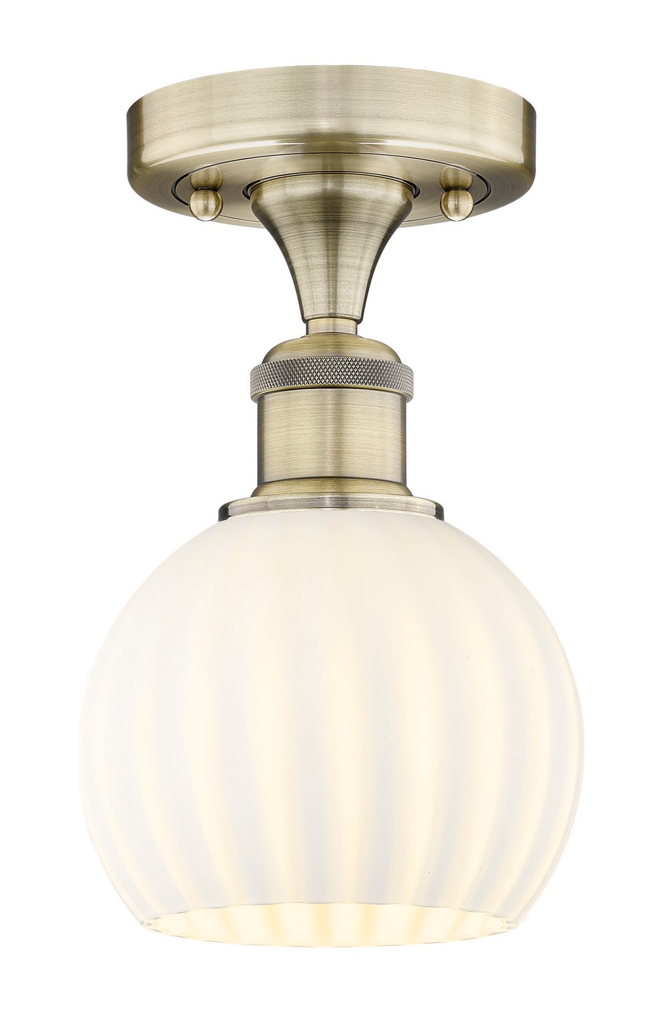 One Light Semi-Flush Mount by Innovations - Edison Collection, Antique Brass Finish - 616-1F-AB-G1217-6WV