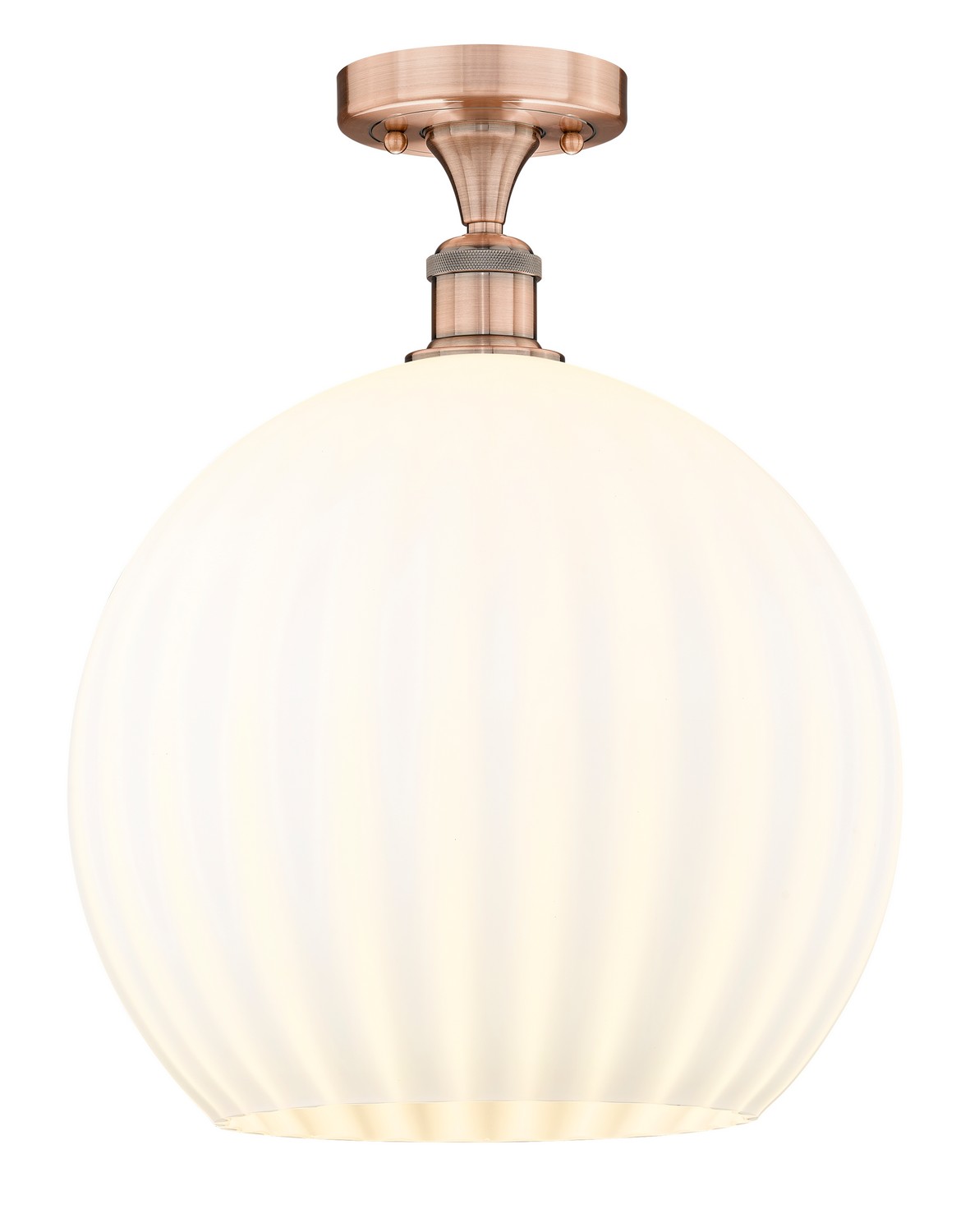 One Light Semi-Flush Mount by Innovations - Edison Collection, Antique Copper Finish - 616-1F-AC-G1217-14WV