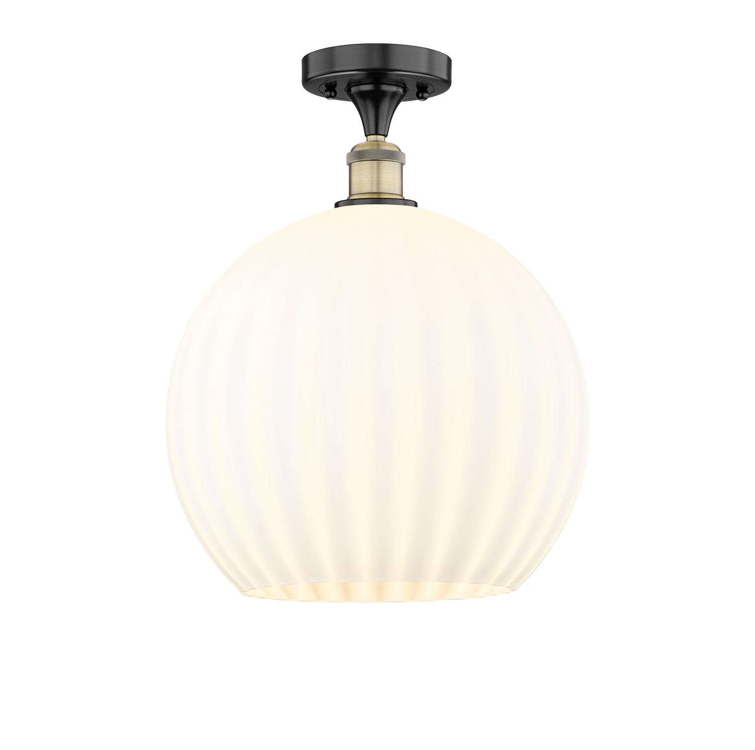 One Light Semi-Flush Mount by Innovations - Edison Collection, Black Antique Brass Finish - 616-1F-BAB-G1217-14WV