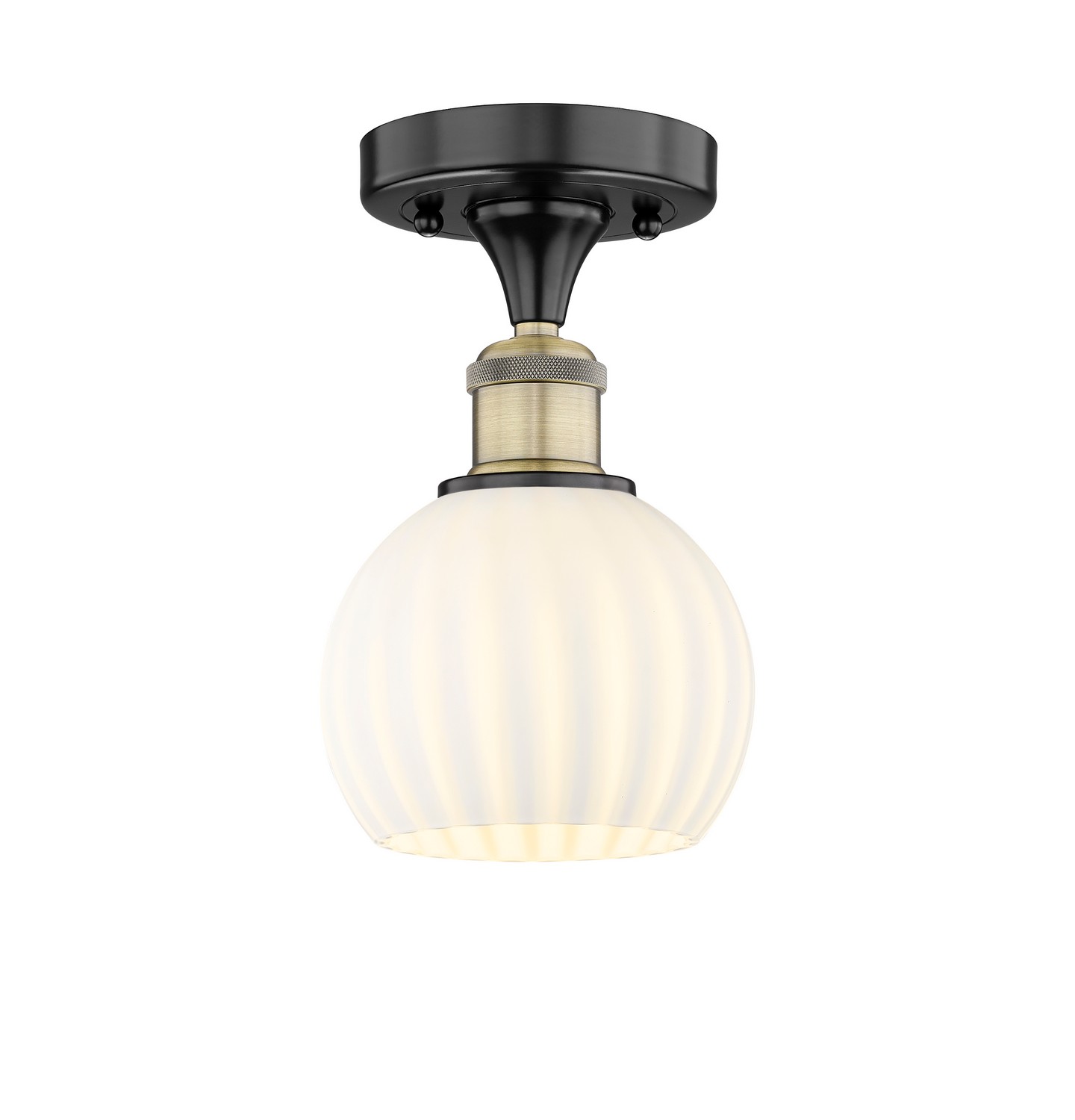 One Light Semi-Flush Mount by Innovations - Edison Collection, Black Antique Brass Finish - 616-1F-BAB-G1217-6WV