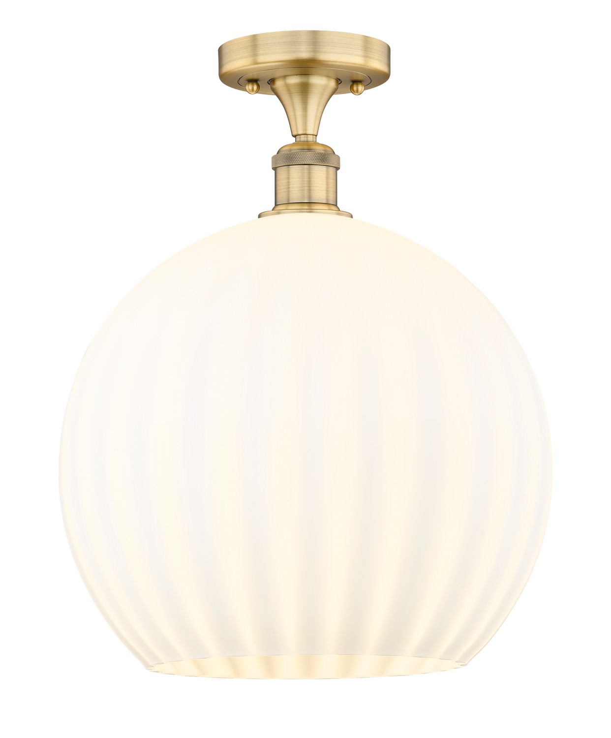 One Light Semi-Flush Mount by Innovations - Edison Collection, Brushed Brass Finish - 616-1F-BB-G1217-14WV