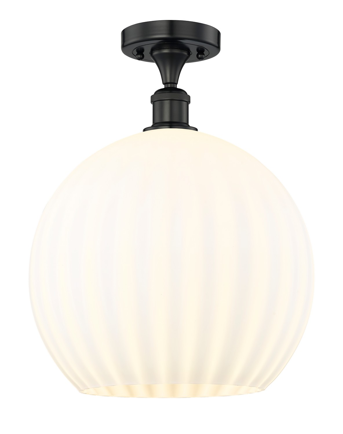 One Light Semi-Flush Mount by Innovations - Edison Collection, Matte Black Finish - 616-1F-BK-G1217-14WV
