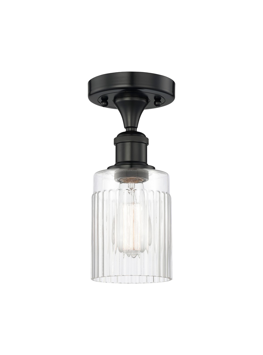 One Light Semi-Flush Mount by Innovations - Edison Collection, Matte Black Finish - 616-1F-BK-G342