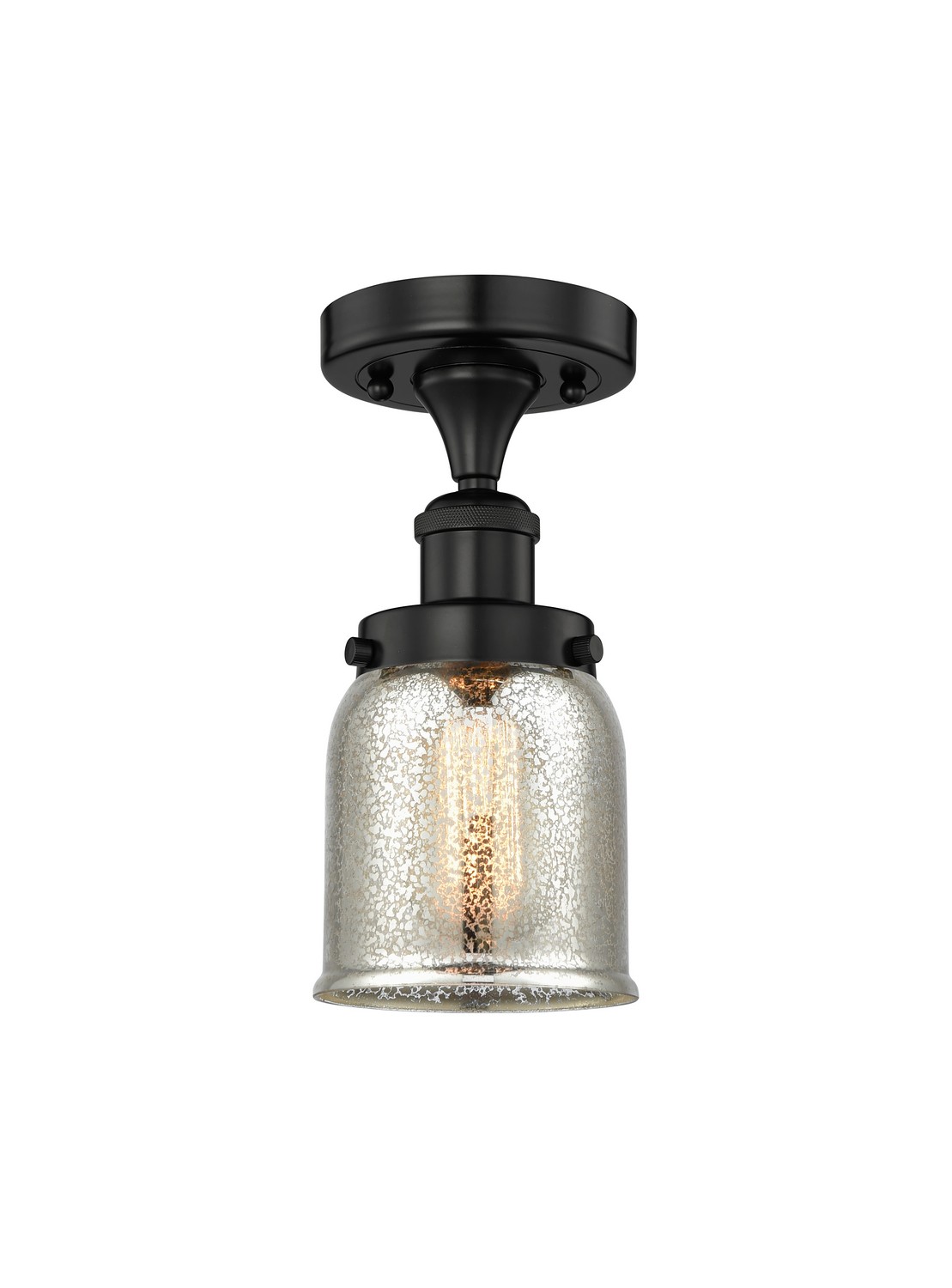 One Light Semi-Flush Mount by Innovations - Edison Collection, Matte Black Finish - 616-1F-BK-G58