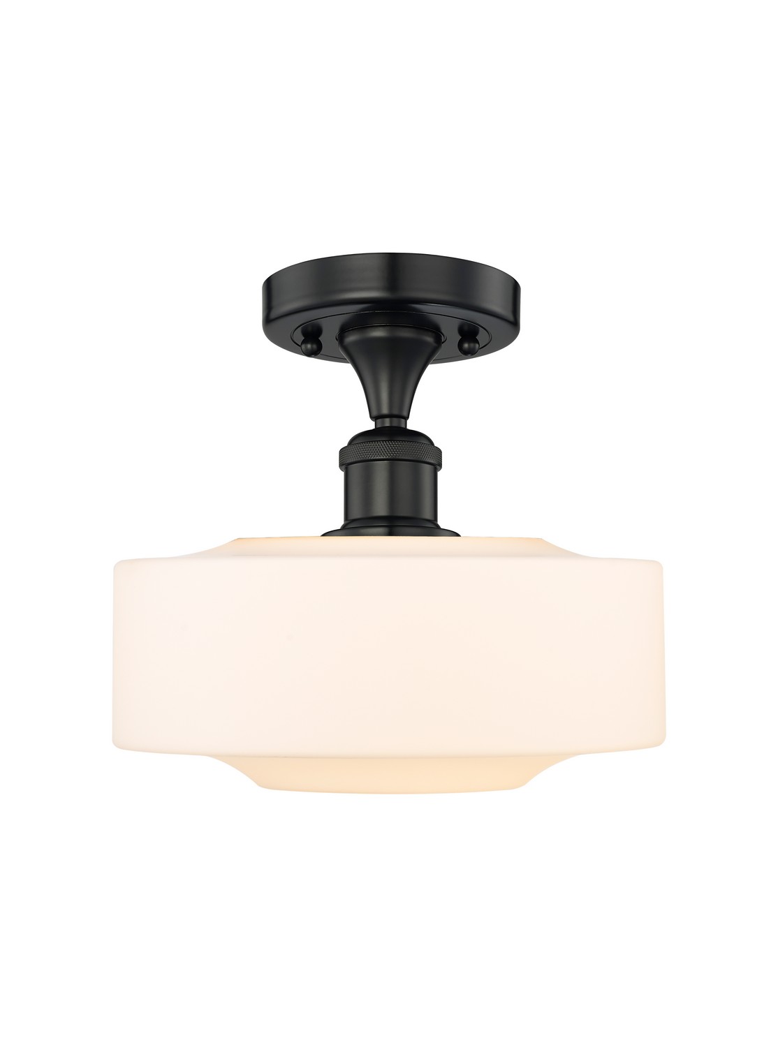 One Light Semi-Flush Mount by Innovations - Edison Collection, Matte Black Finish - 616-1F-BK-G691-12