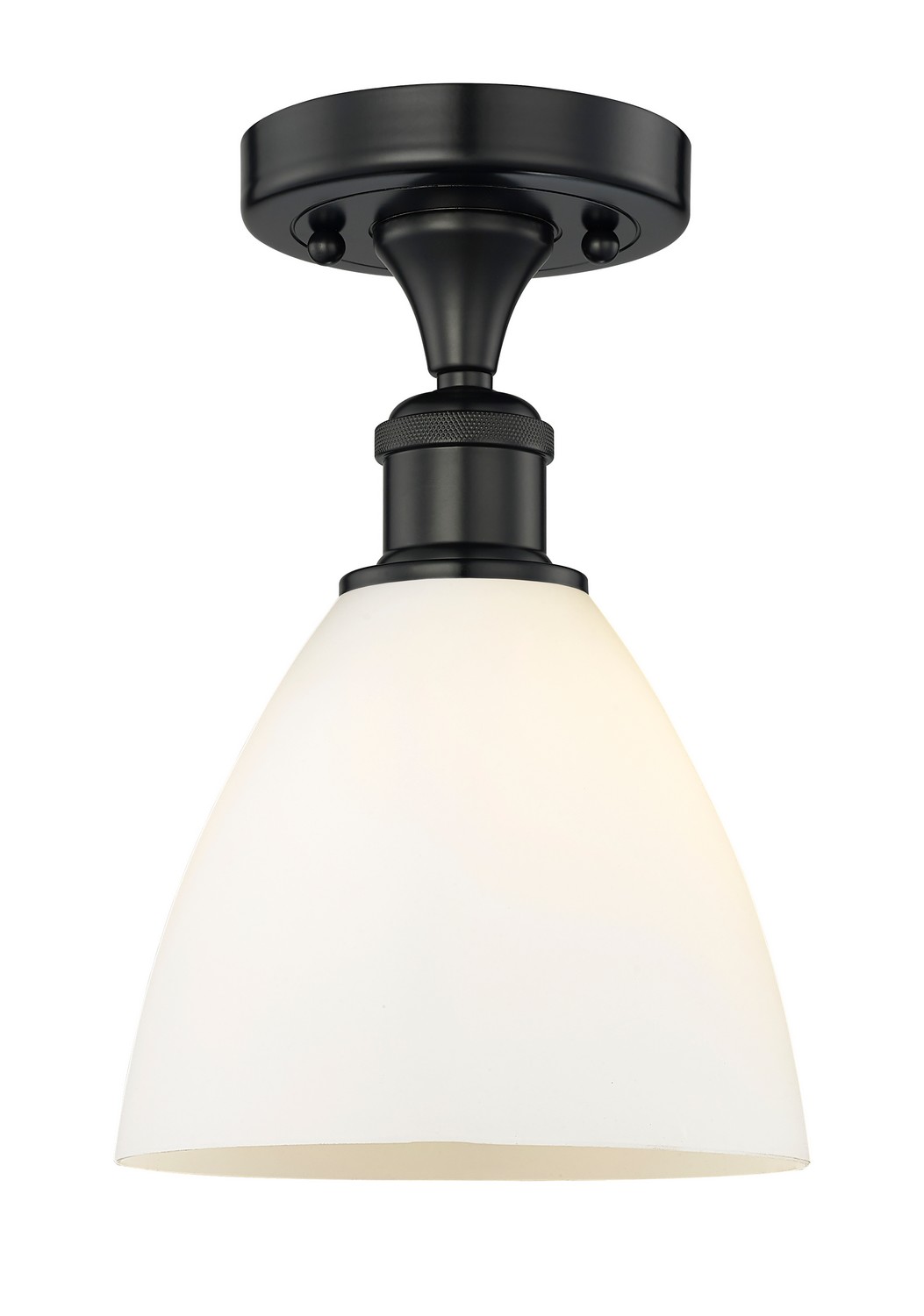 One Light Semi-Flush Mount by Innovations - Edison Collection, Matte Black Finish - 616-1F-BK-GBD-751