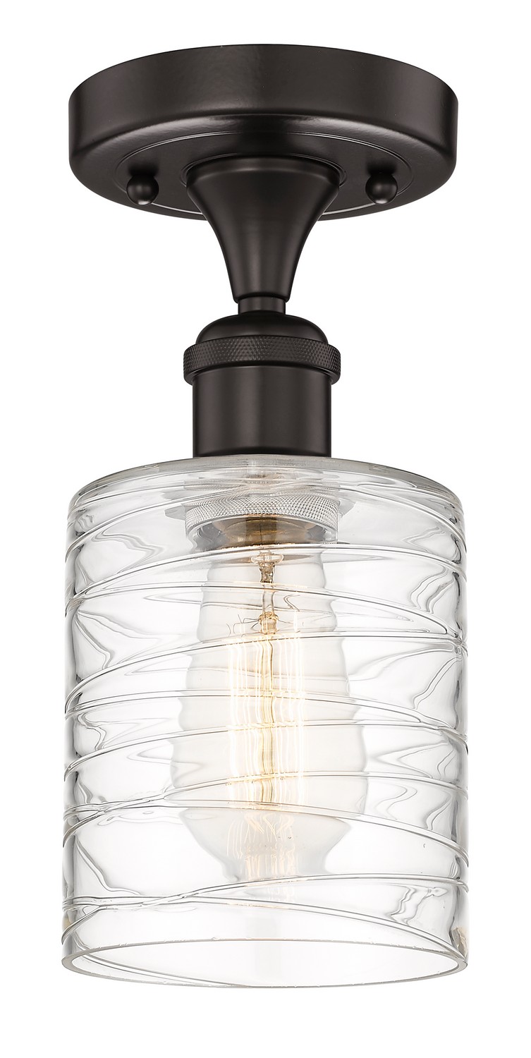 One Light Semi-Flush Mount by Innovations - Edison Collection, Oil Rubbed Bronze Finish - 616-1F-OB-G1113