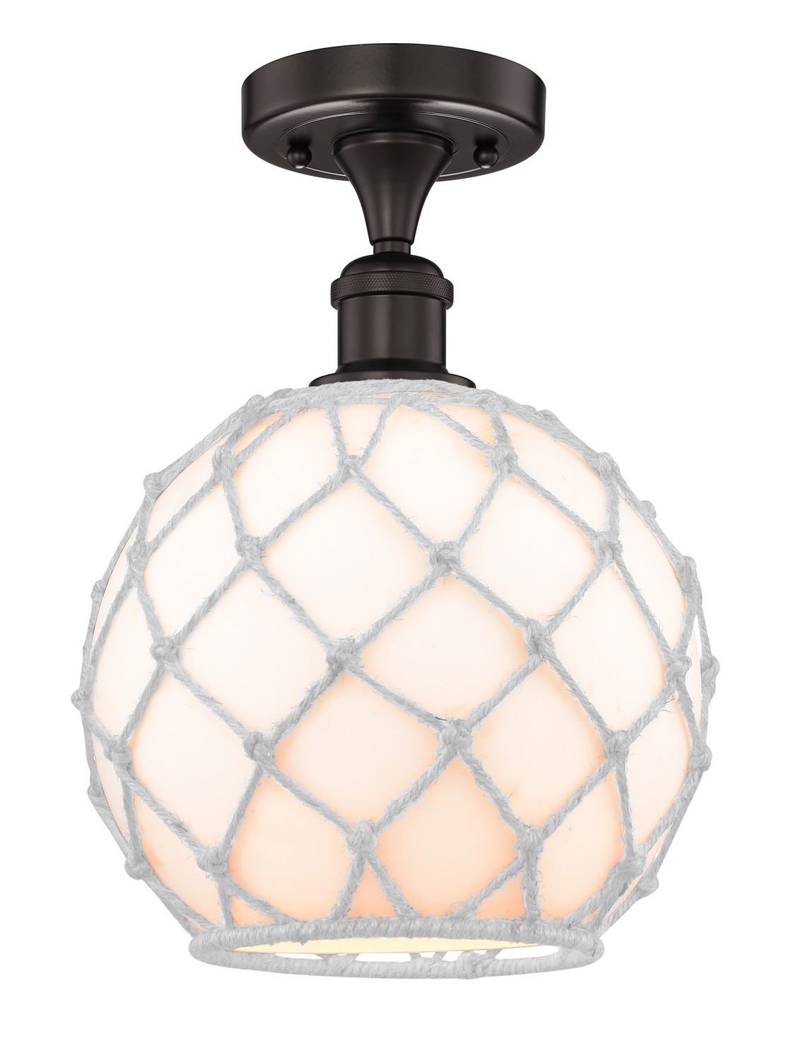 One Light Semi-Flush Mount by Innovations - Edison Collection, Oil Rubbed Bronze Finish - 616-1F-OB-G121-10RW