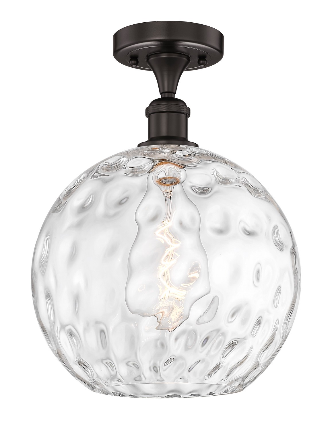 One Light Semi-Flush Mount by Innovations - Edison Collection, Oil Rubbed Bronze Finish - 616-1F-OB-G1215-12