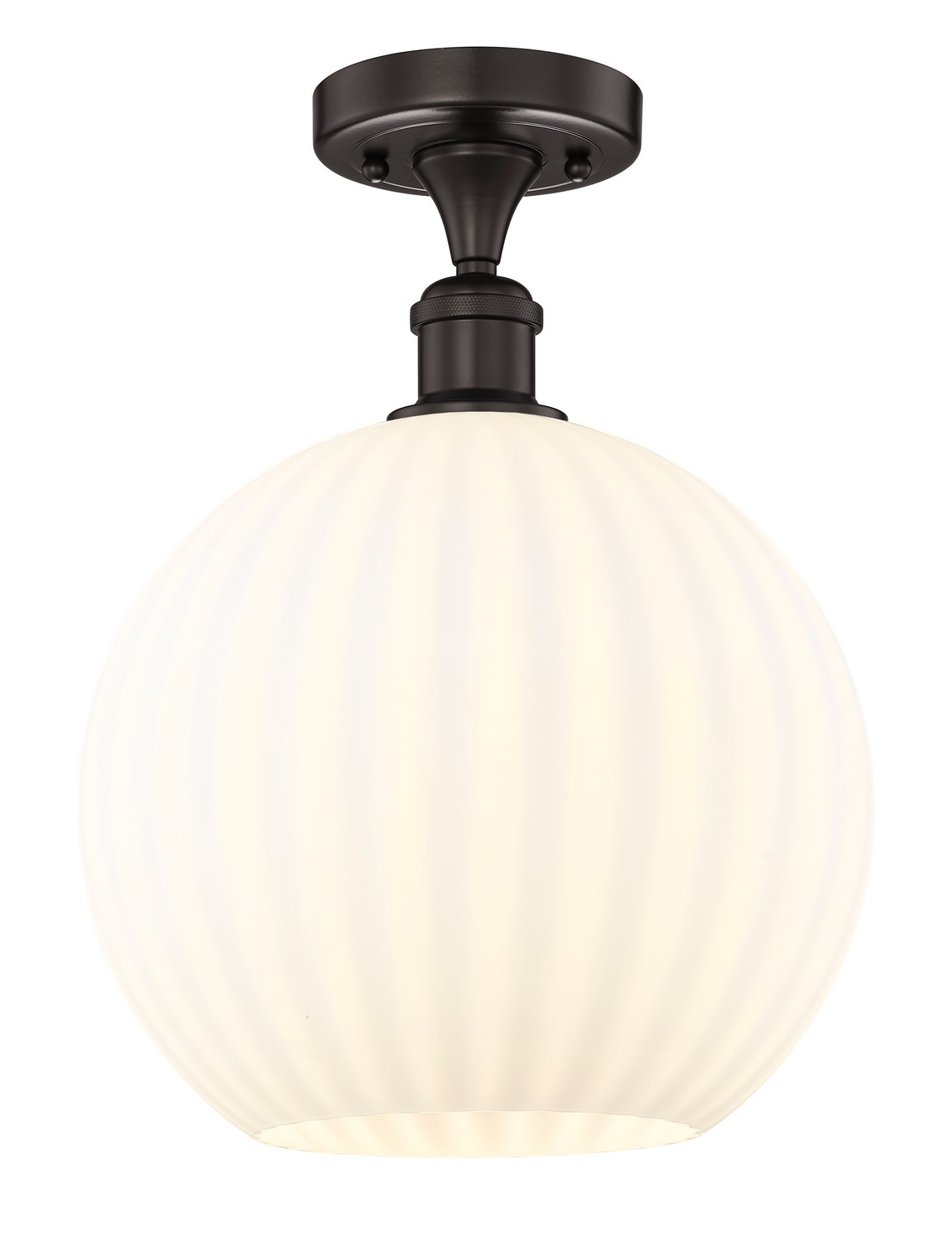 One Light Semi-Flush Mount by Innovations - Edison Collection, Oil Rubbed Bronze Finish - 616-1F-OB-G1217-12WV