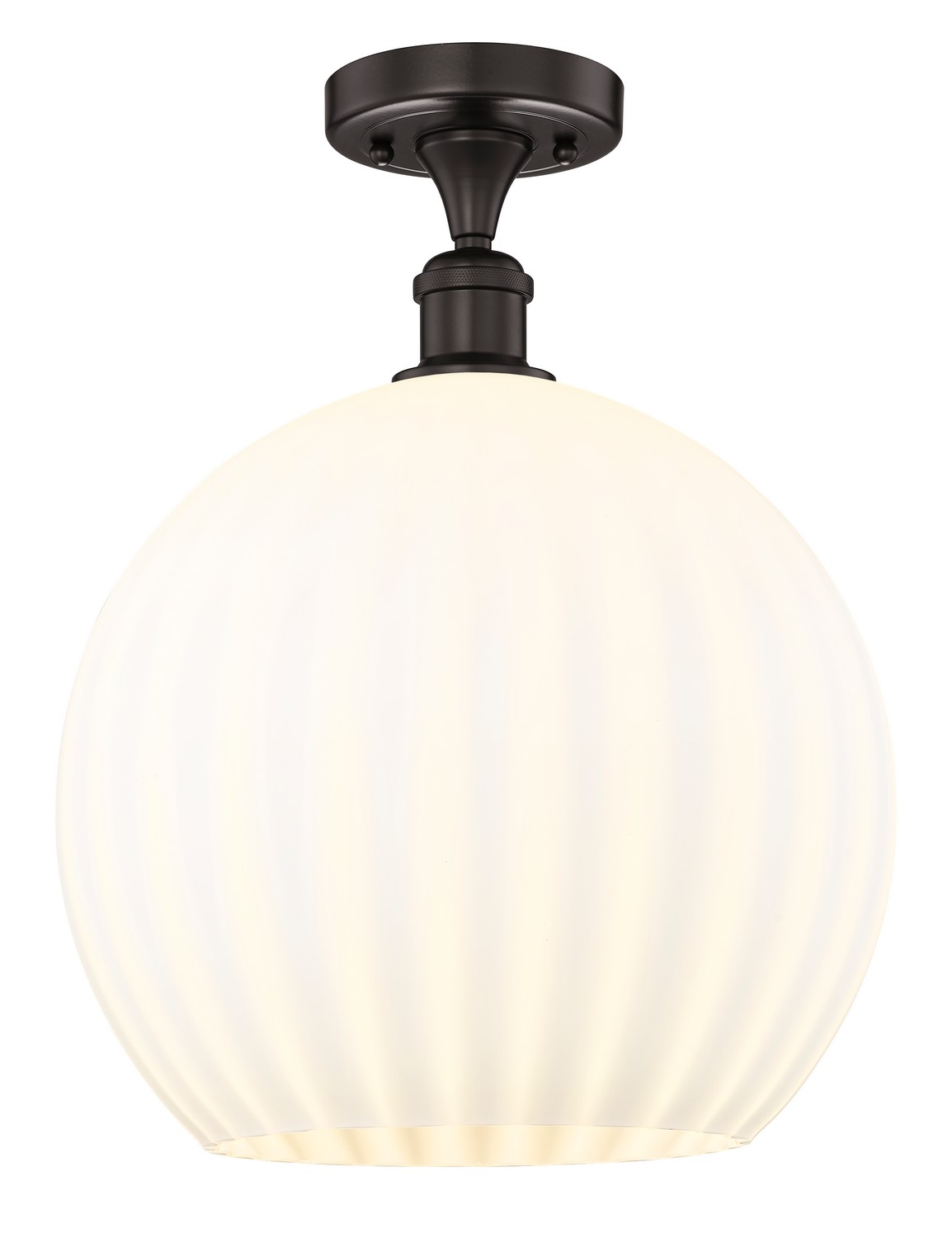 One Light Semi-Flush Mount by Innovations - Edison Collection, Oil Rubbed Bronze Finish - 616-1F-OB-G1217-14WV