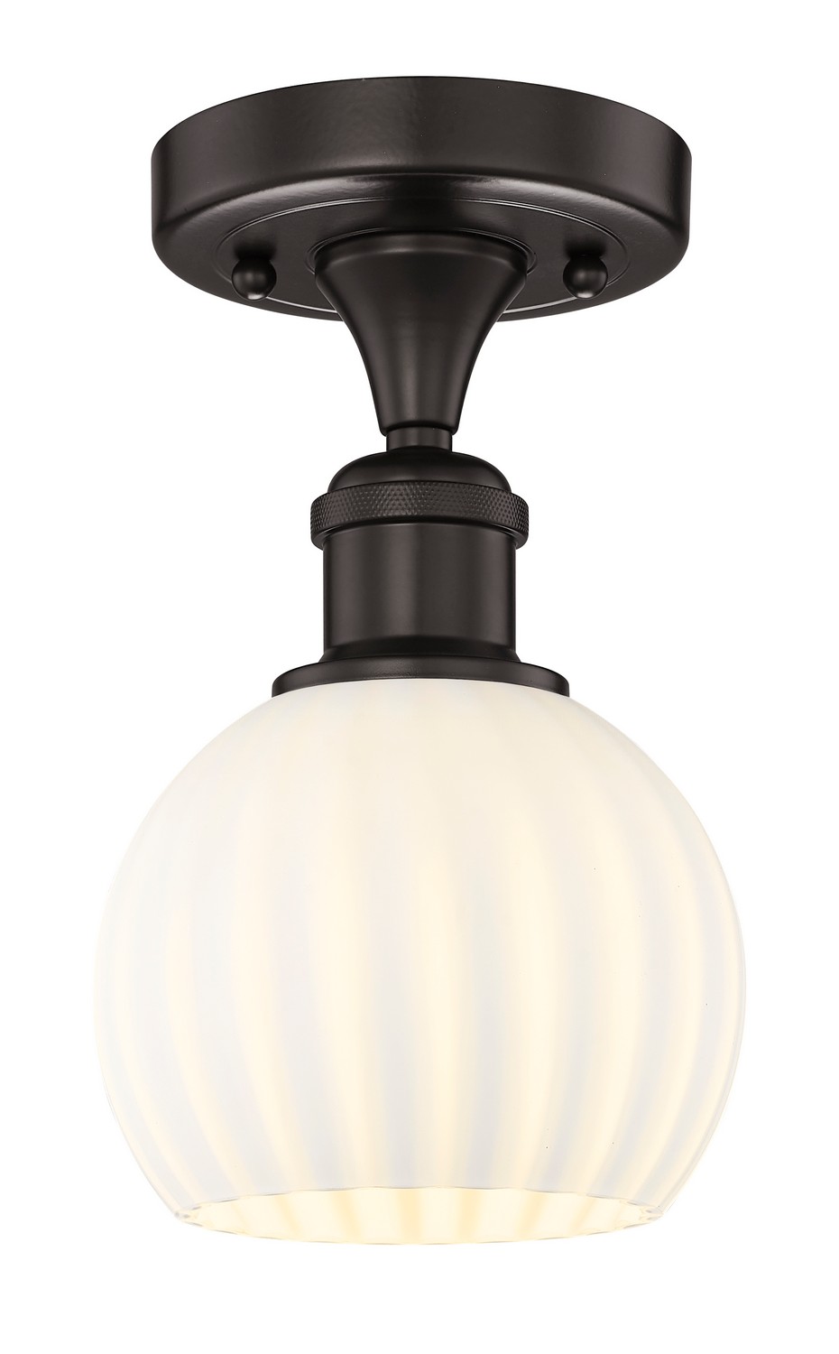 One Light Semi-Flush Mount by Innovations - Edison Collection, Oil Rubbed Bronze Finish - 616-1F-OB-G1217-6WV