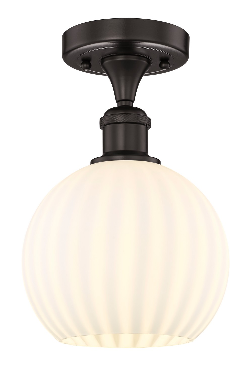 One Light Semi-Flush Mount by Innovations - Edison Collection, Oil Rubbed Bronze Finish - 616-1F-OB-G1217-8WV