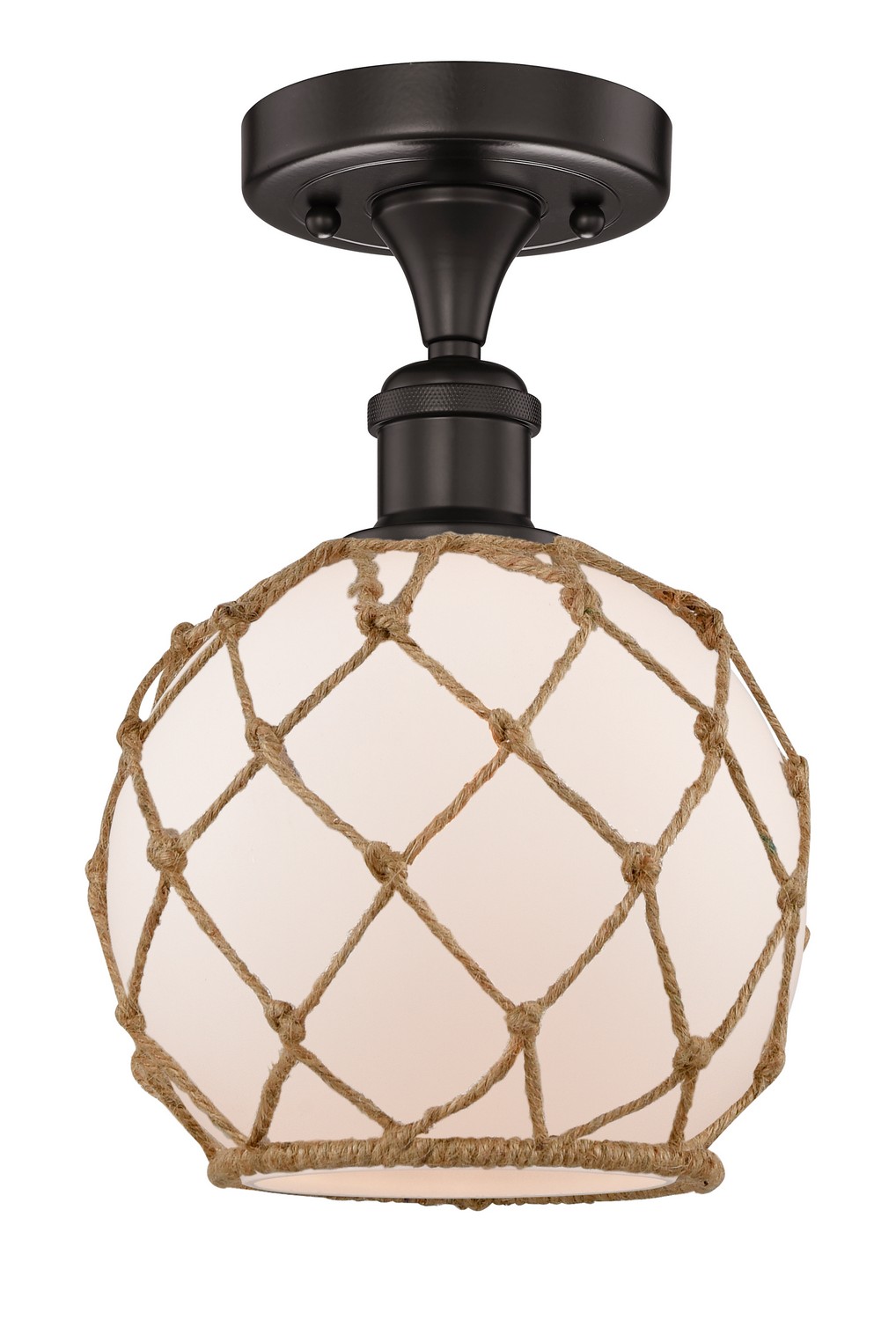 One Light Semi-Flush Mount by Innovations - Edison Collection, Oil Rubbed Bronze Finish - 616-1F-OB-G121-8RB