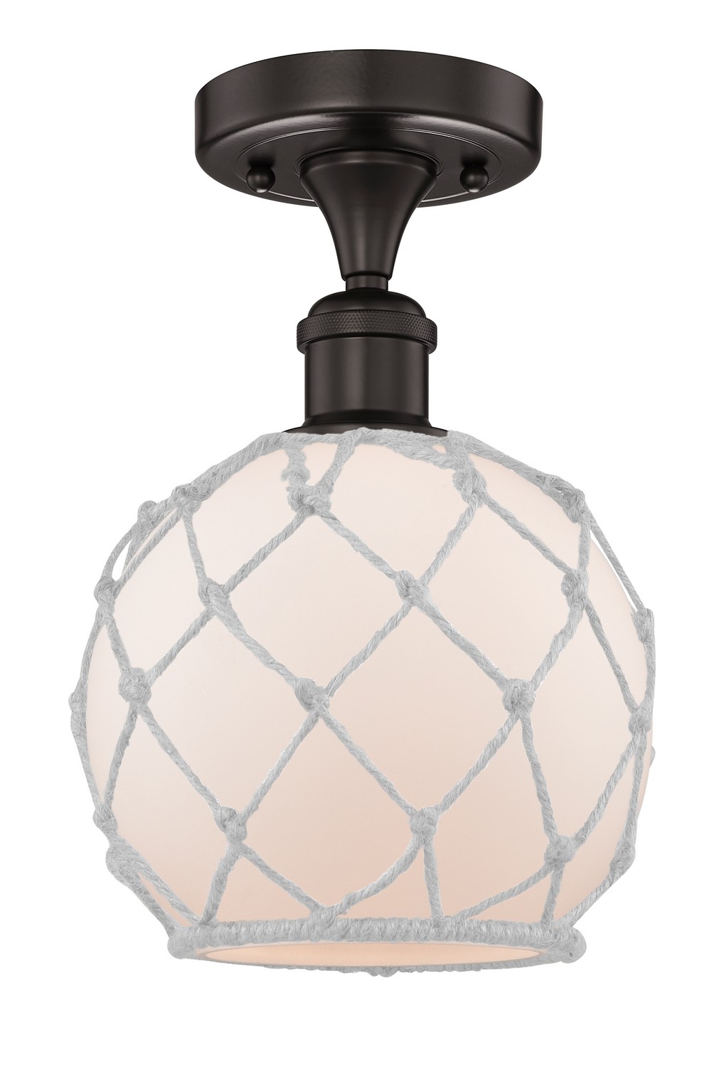 One Light Semi-Flush Mount by Innovations - Edison Collection, Oil Rubbed Bronze Finish - 616-1F-OB-G121-8RW