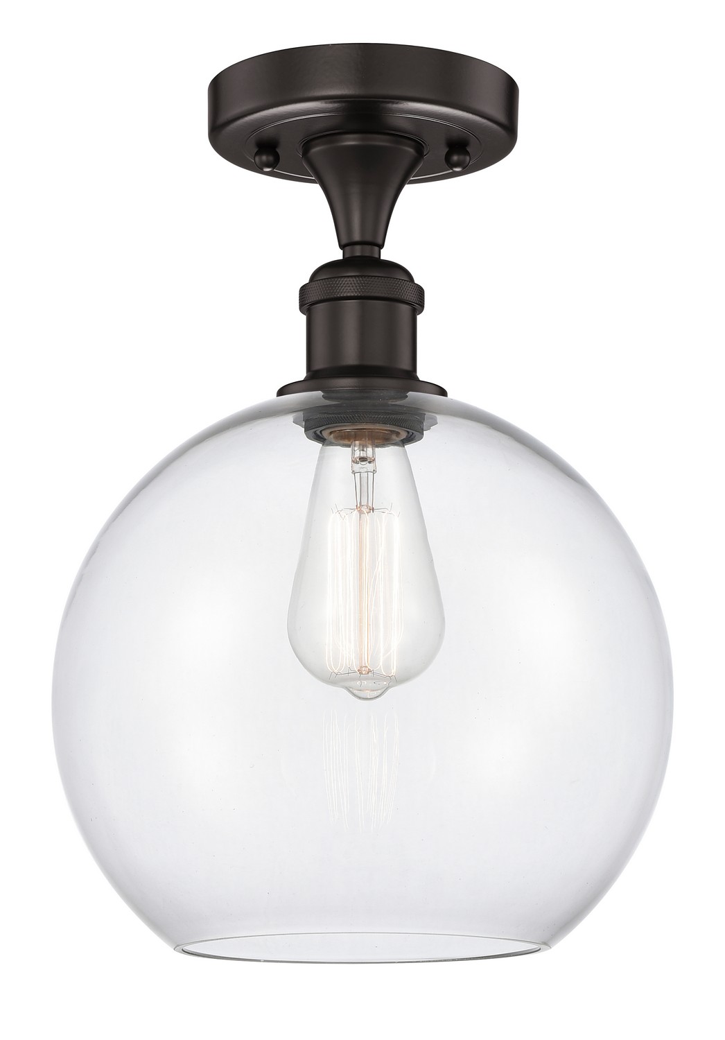 One Light Semi-Flush Mount by Innovations - Edison Collection, Oil Rubbed Bronze Finish - 616-1F-OB-G122-10