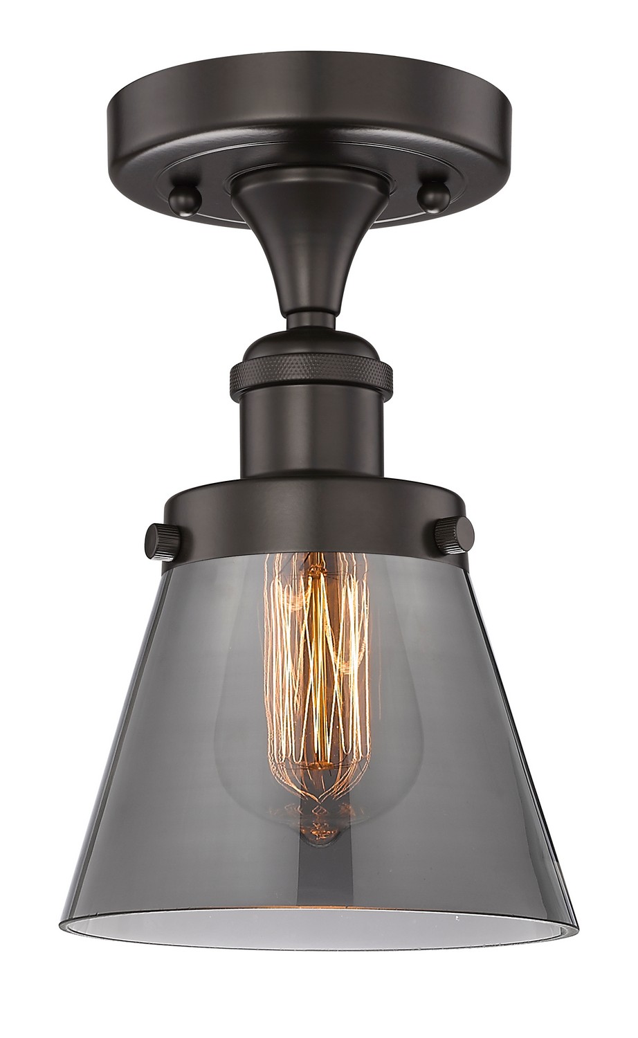 One Light Semi-Flush Mount by Innovations - Edison Collection, Oil Rubbed Bronze Finish - 616-1F-OB-G63