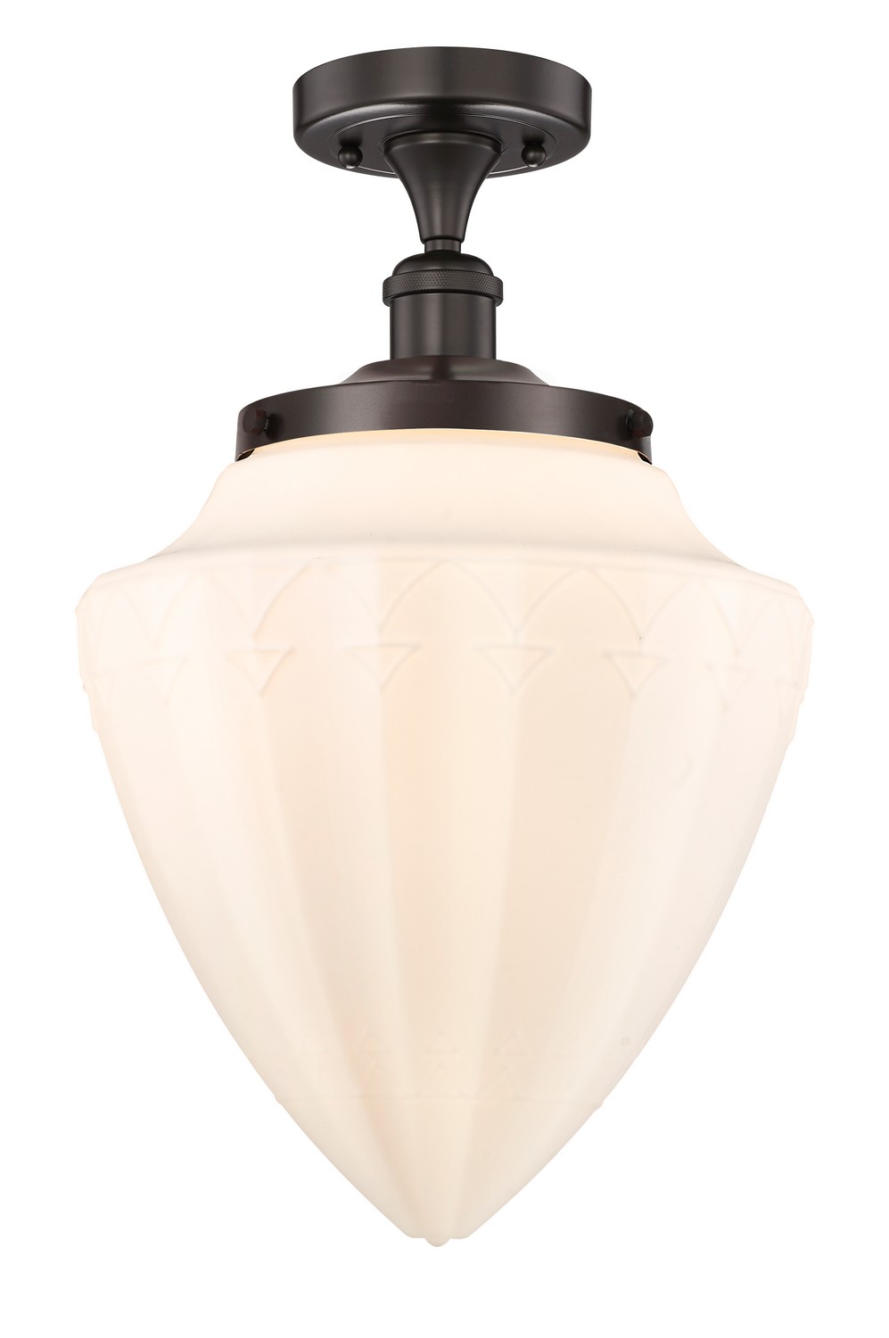 One Light Semi-Flush Mount by Innovations - Edison Collection, Oil Rubbed Bronze Finish - 616-1F-OB-G661-12
